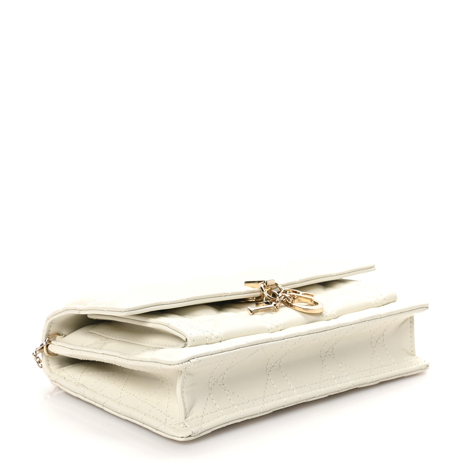 Lambskin Cannage Chain My Dior Daily Chain Pouch Latte