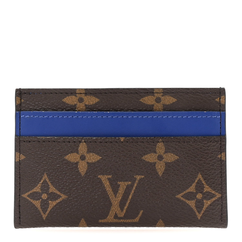 Monogram Macassar Double  Holder Indigo Blue