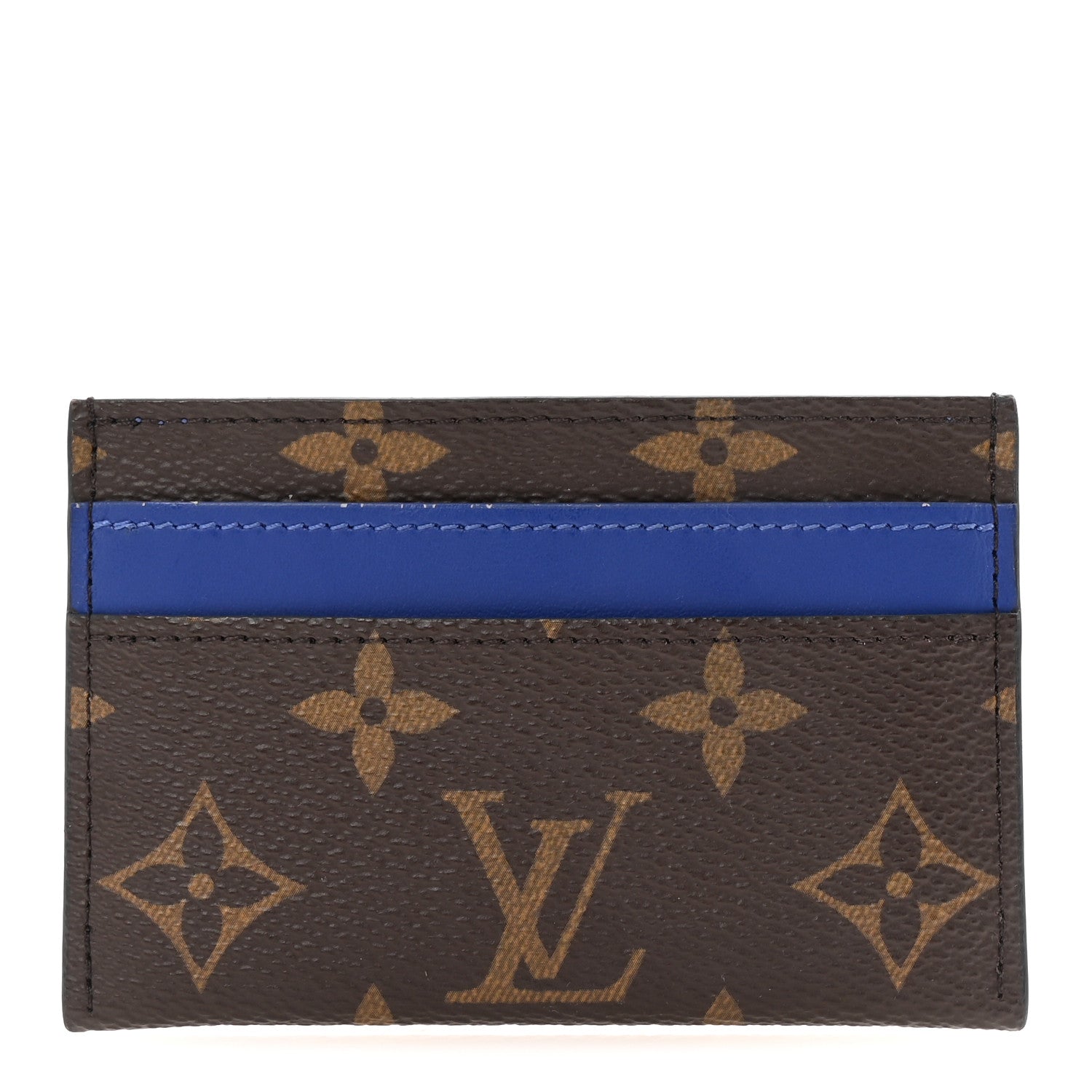 Monogram Macassar Double  Holder Indigo Blue