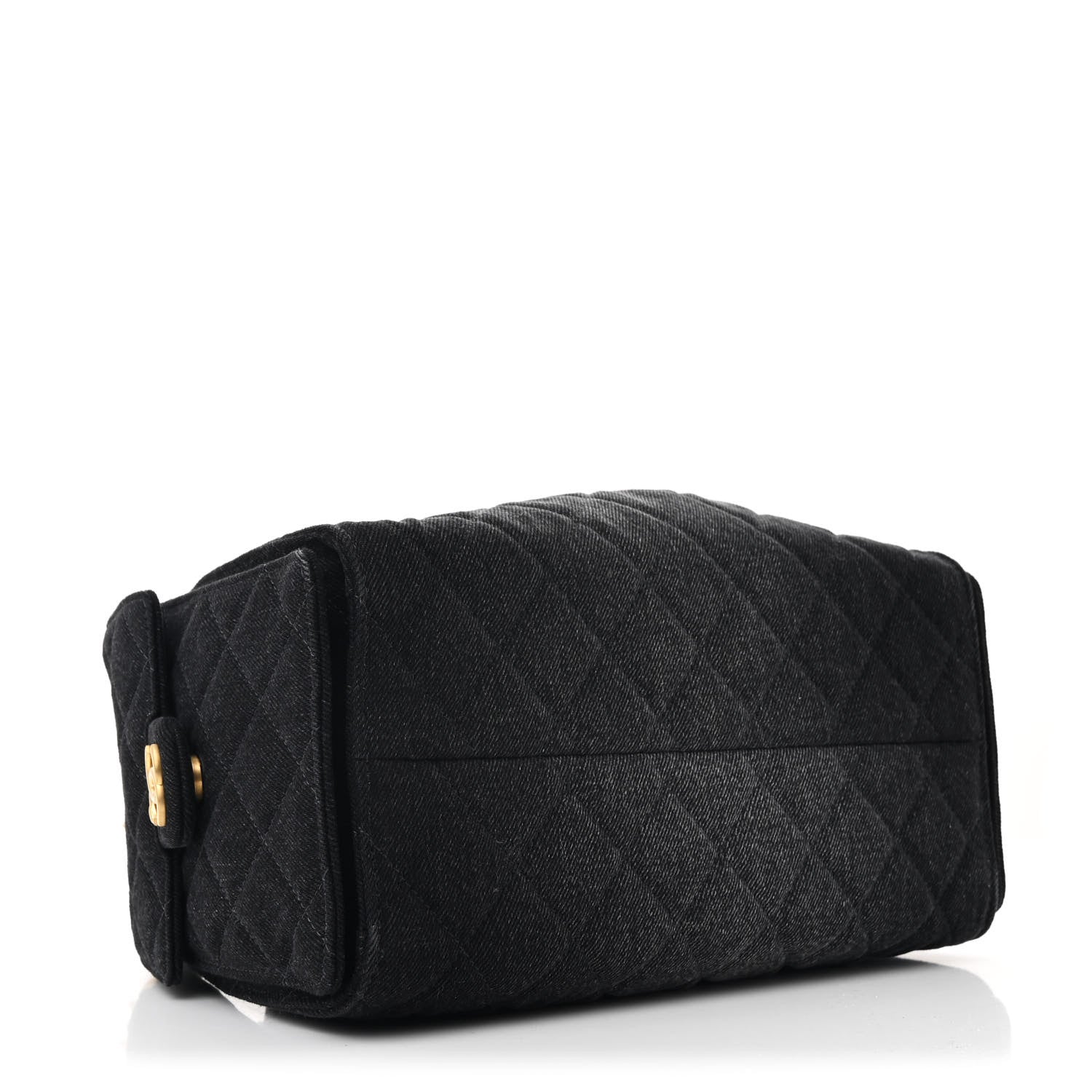 Washed Denim Quilted Small Chanel 25 Handbag Black