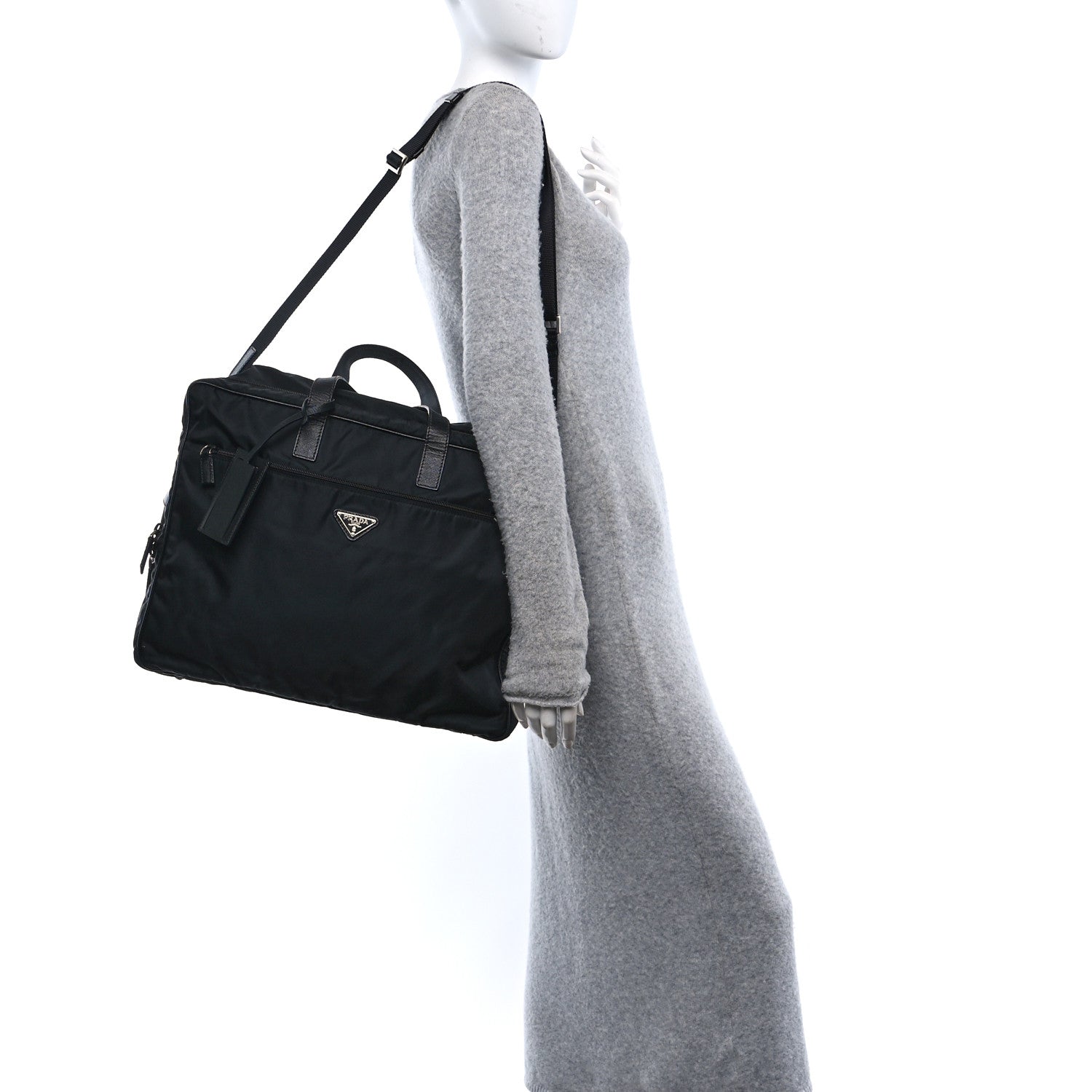 Tessuto Nylon Saffiano Briefcase Black