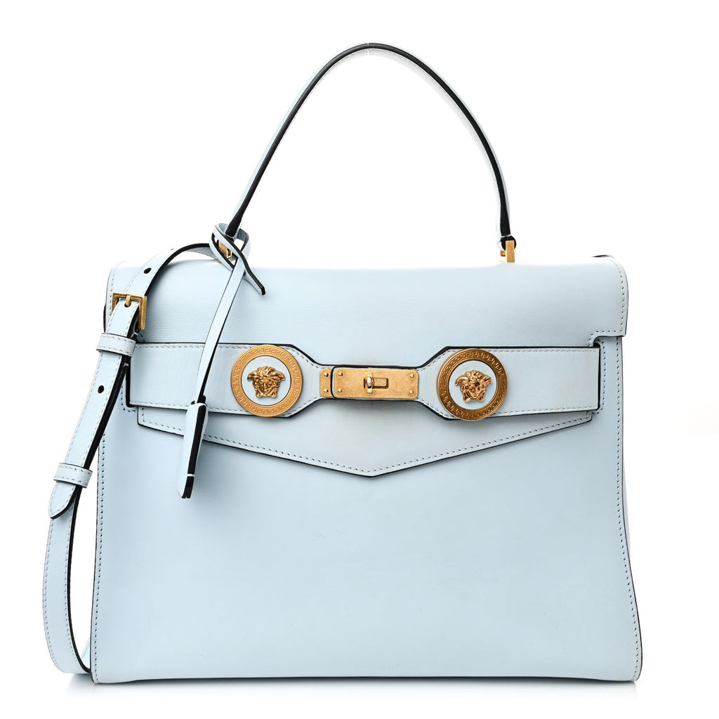 Calfskin Icon Handbag Light Blue