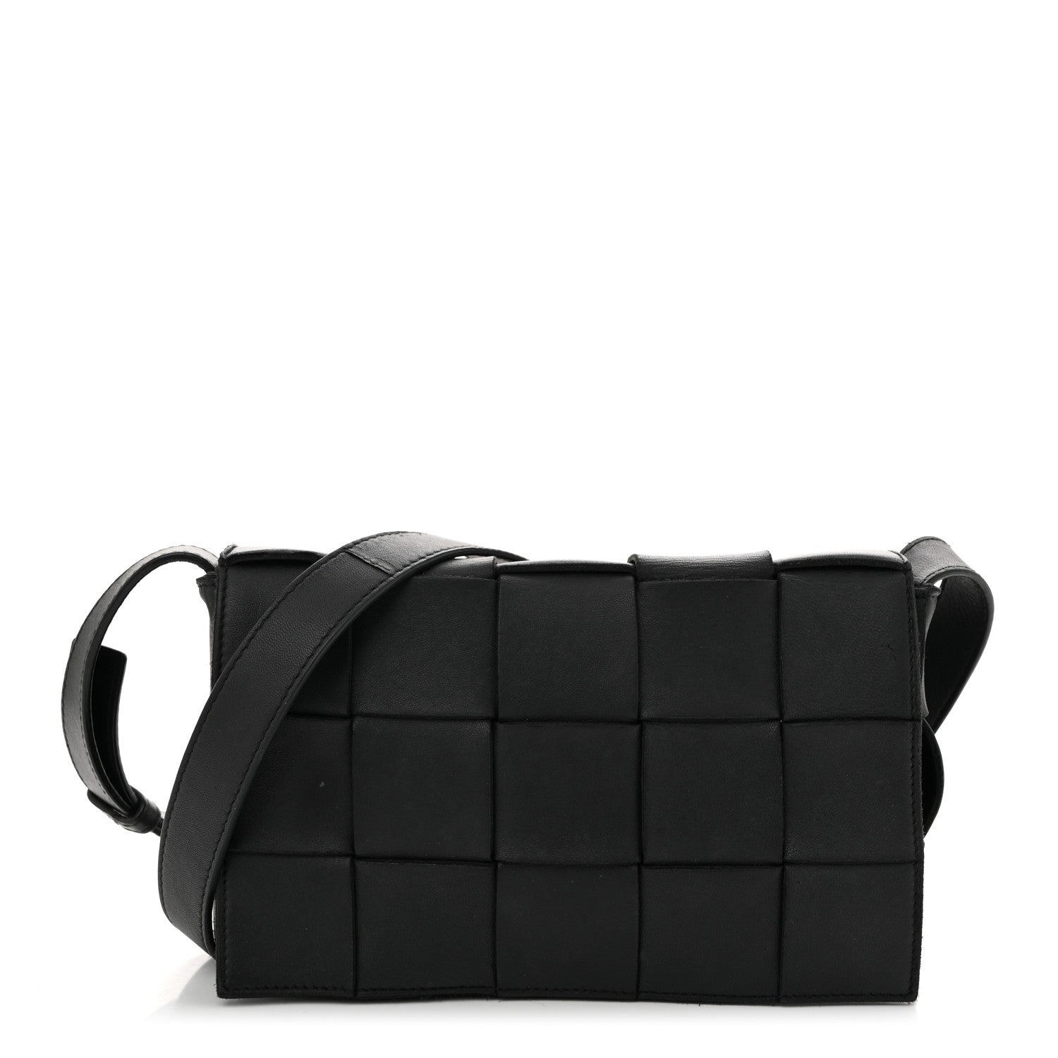 Lambskin Maxi Intrecciato Cassette Crossbody Bag Black