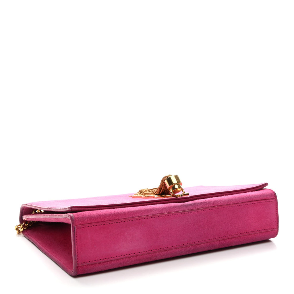 Suede Medium Monogram Kate Tassel Shoulder Bag Lipstick Fuchsia
