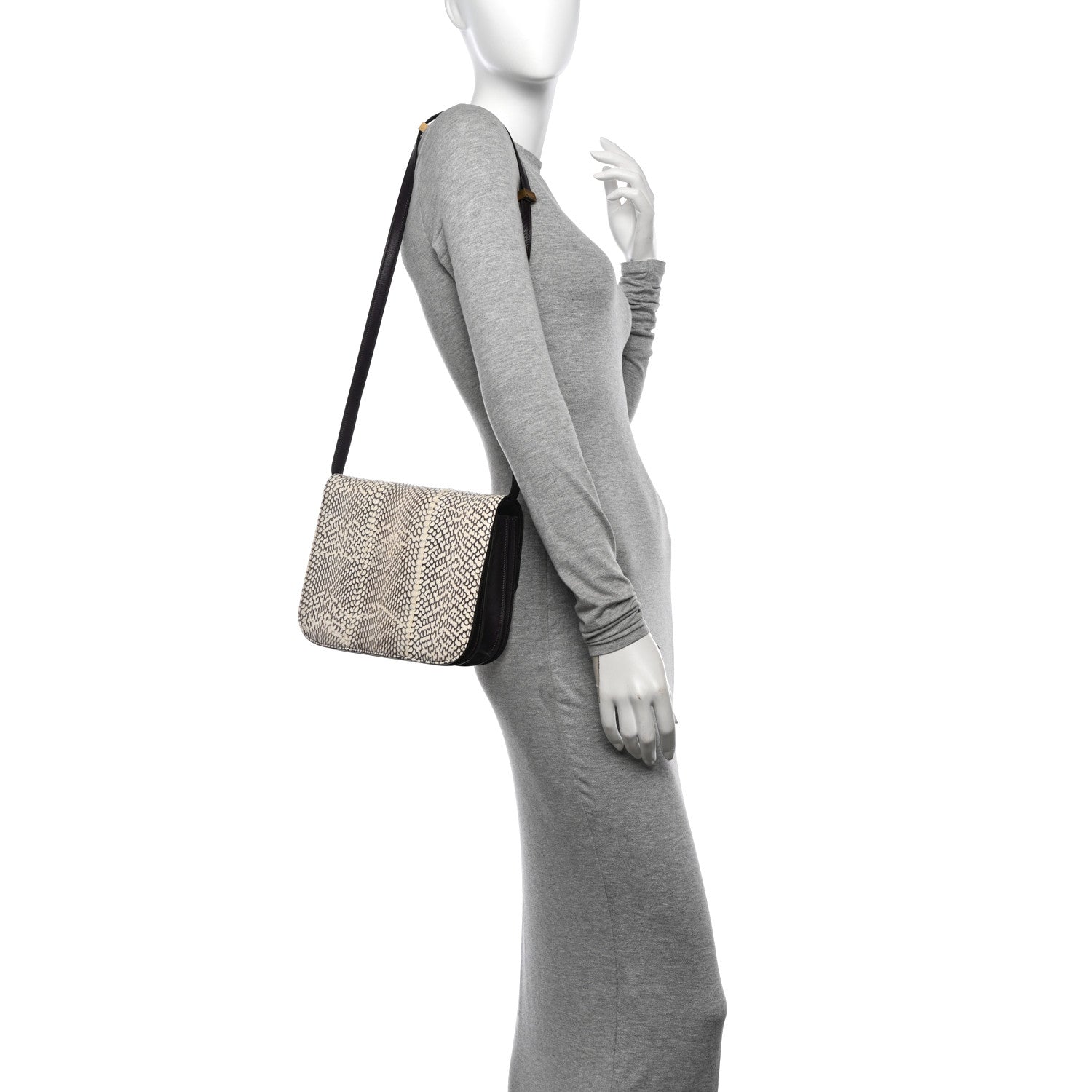 Cobra Calfskin Medium Classic Box Flap Bag Natural