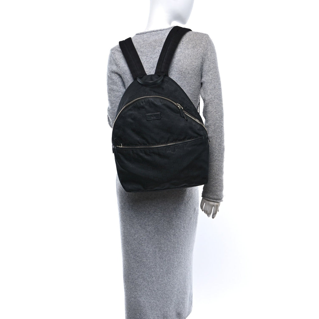 Nylon Monogram Medium Classic Backpack Black