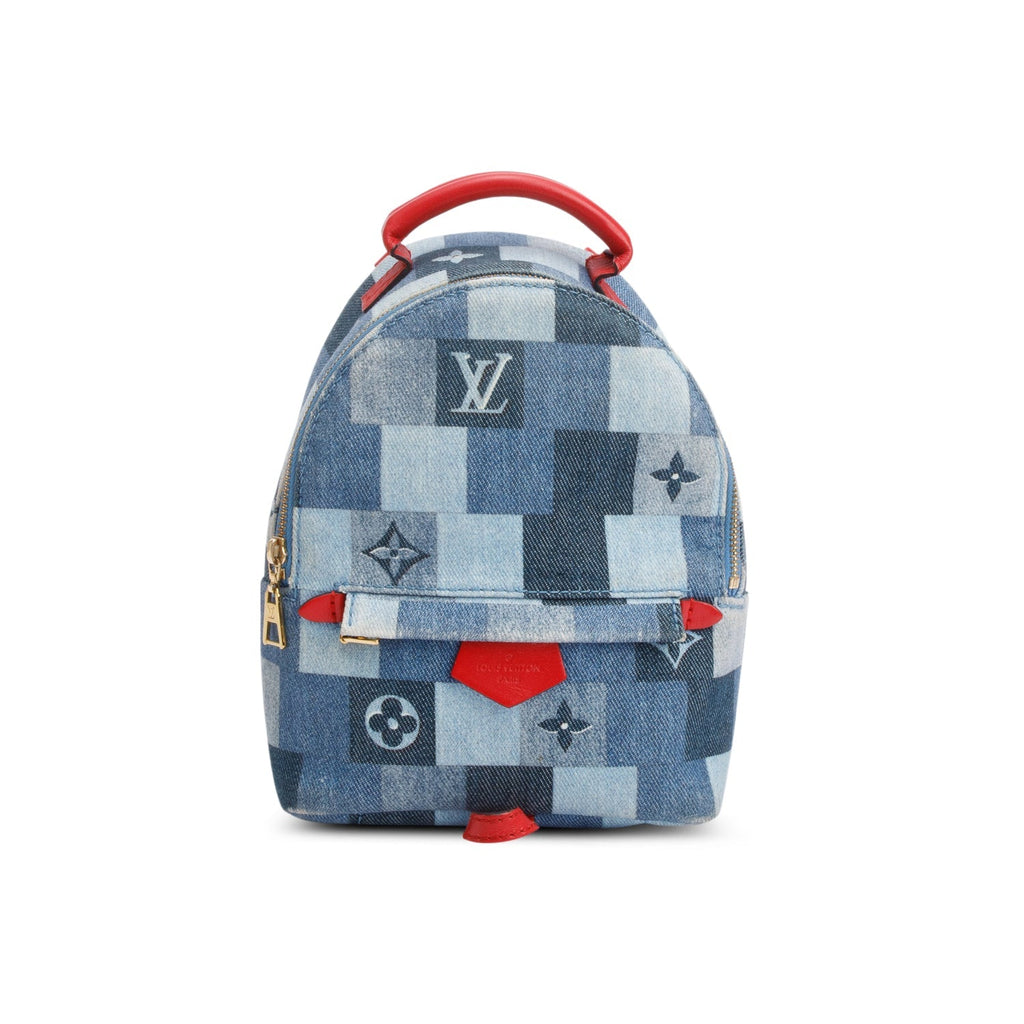 Louis Vuitton Blue Damier Denim Palm Springs Mini Backpack