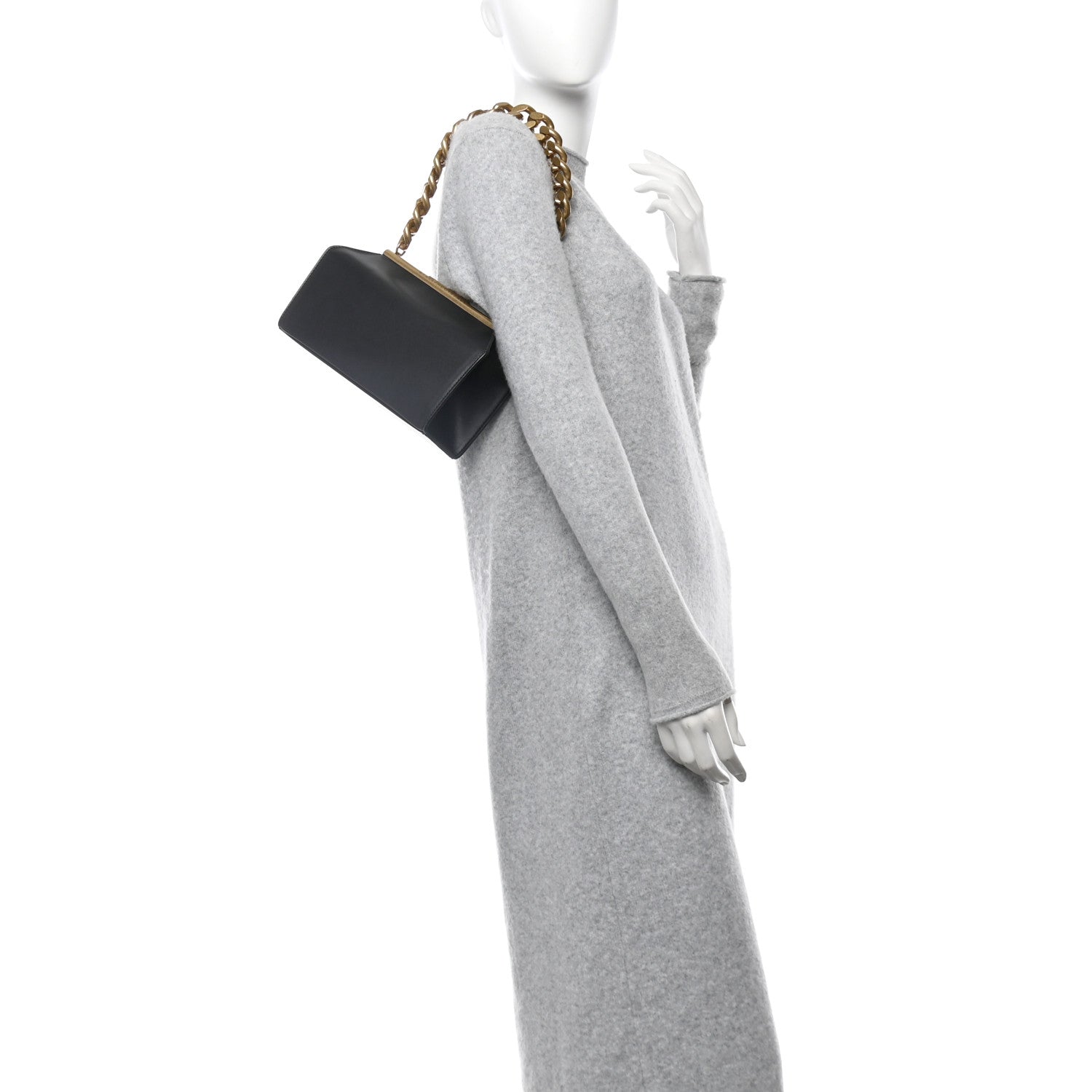 Eco Alter Nappa Small Chunky Chain Bag Black