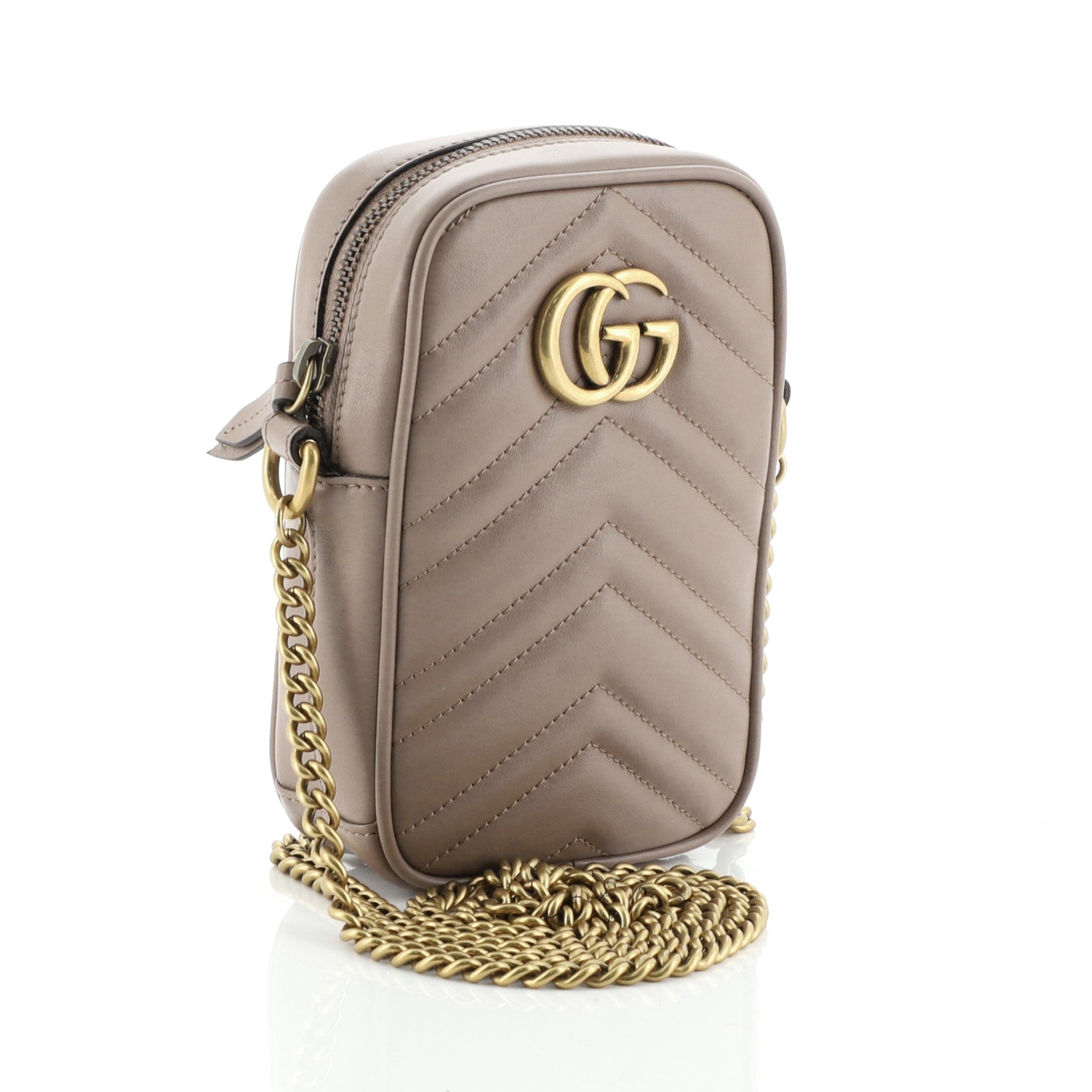 GG Marmont Vertical Phone Crossbody Bag Matelasse Leather Mini