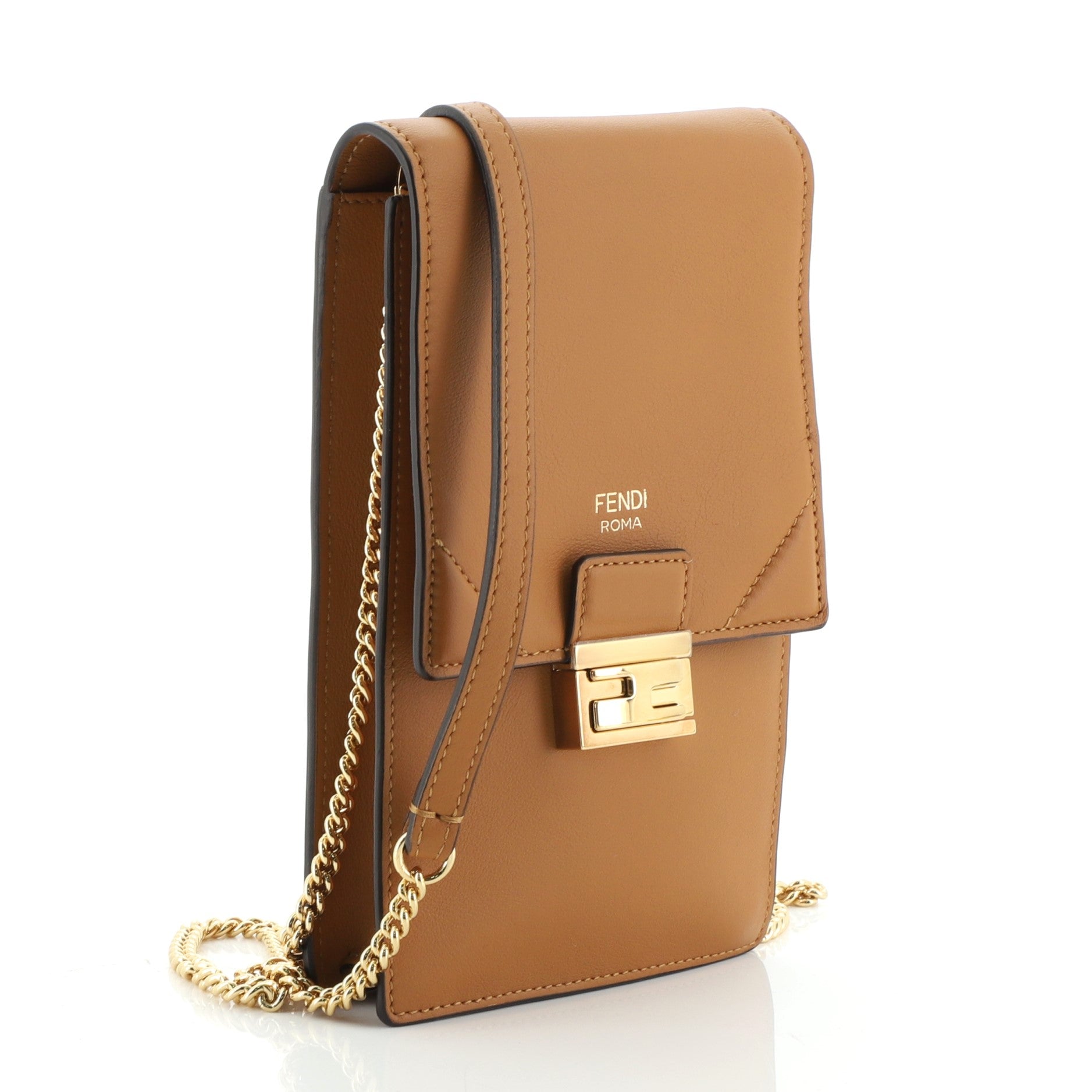 Kan U Vertical Wallet on Chain Leather Mini