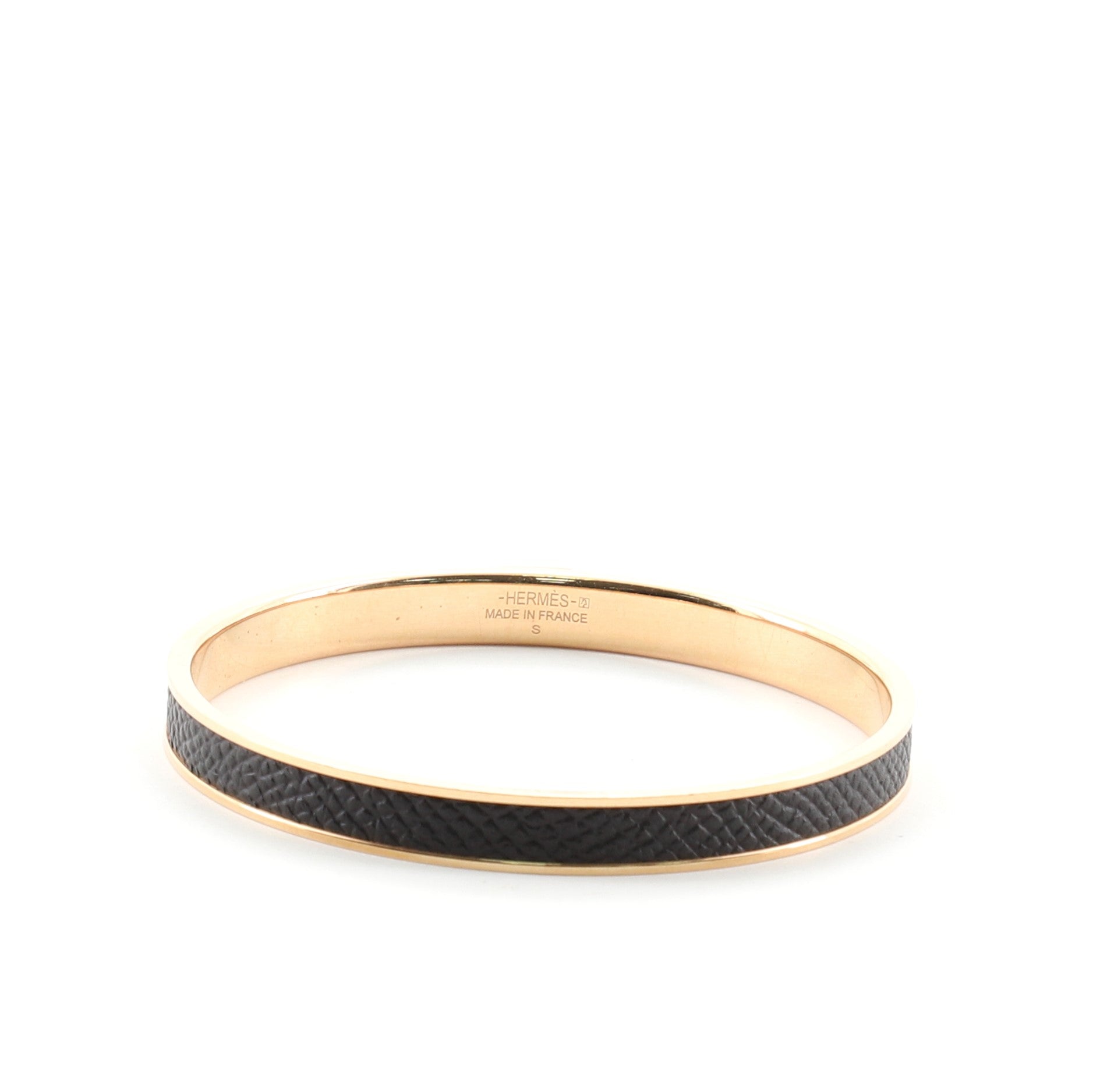 Kawaii Bangle Bracelet Metal and Leather Narrow