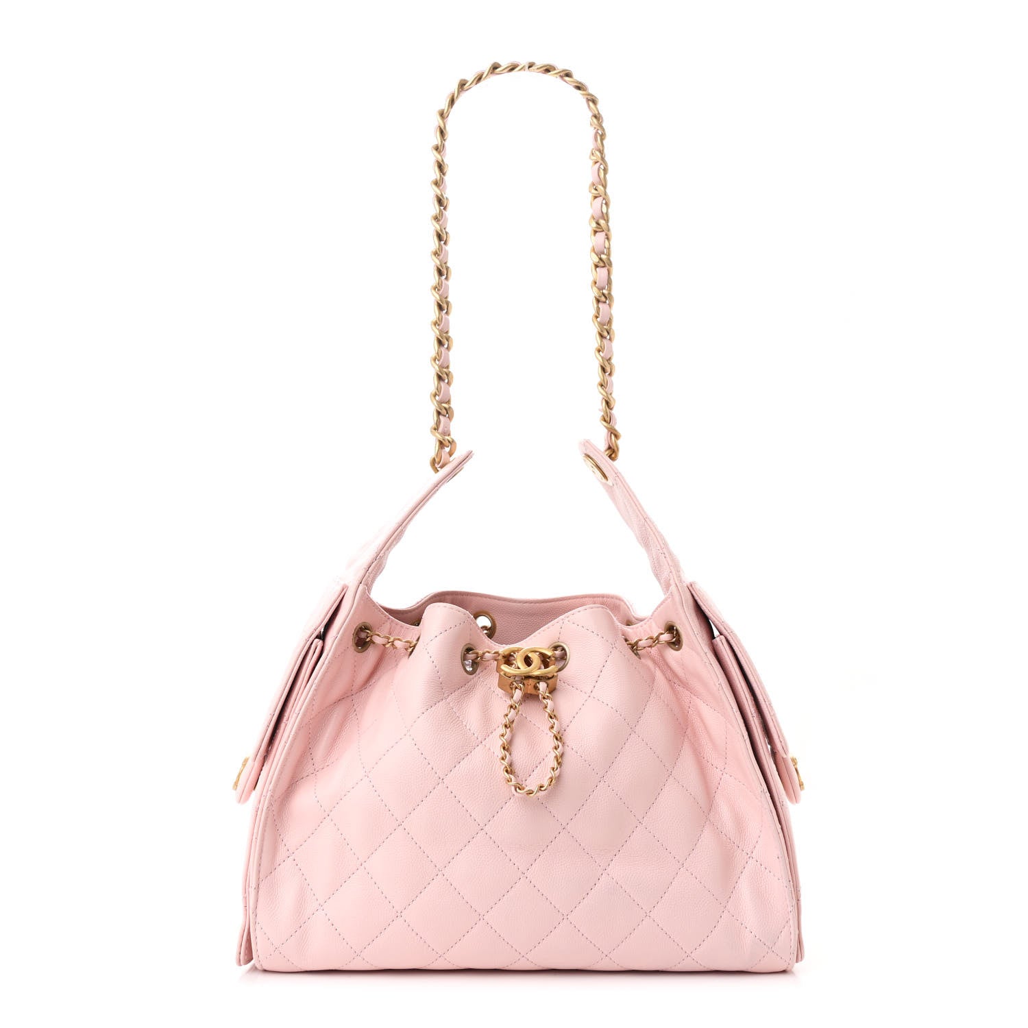 Caviar Quilted Small Chanel 25 Handbag Light Pink