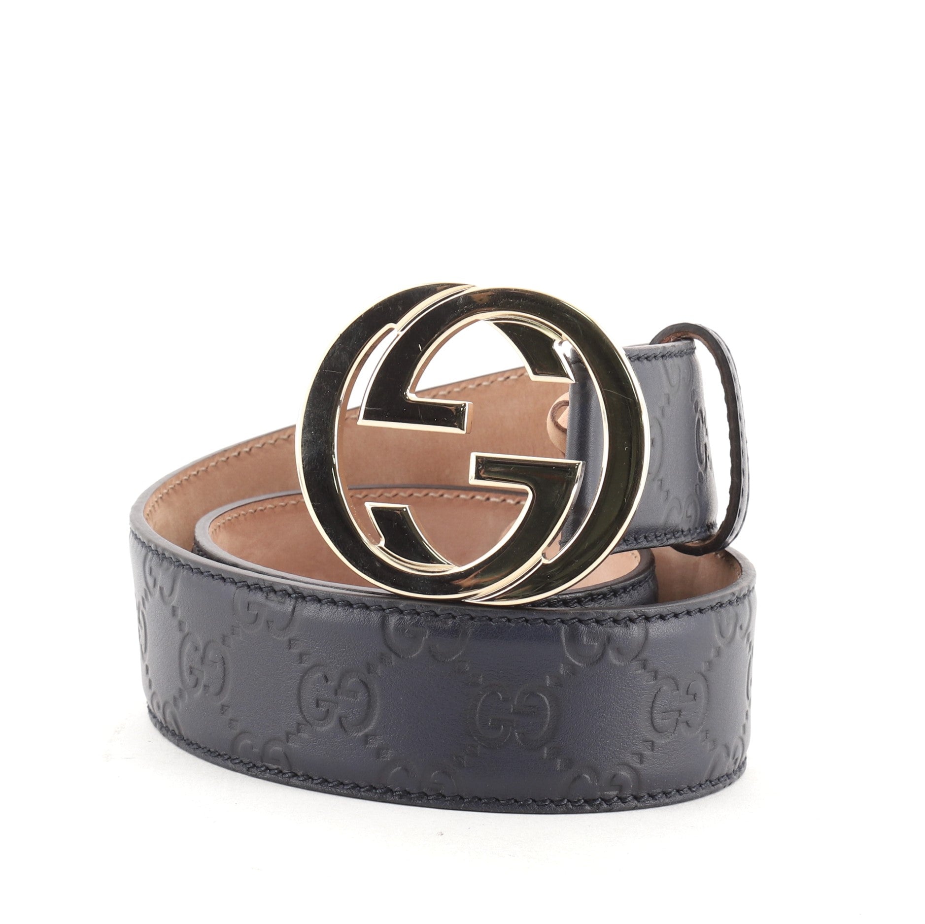 Interlocking G Belt Guccissima Leather Wide 65