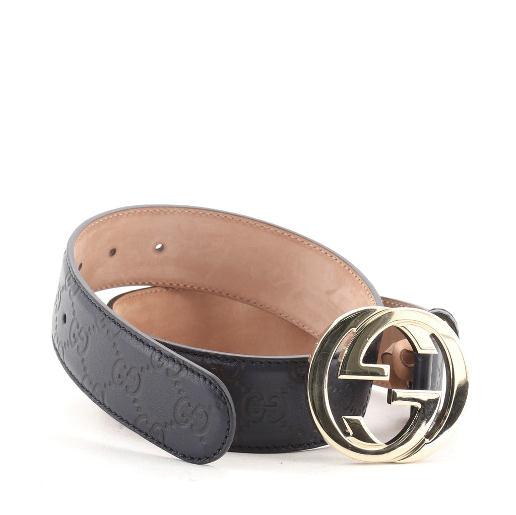 Interlocking G Belt Guccissima Leather Wide 65