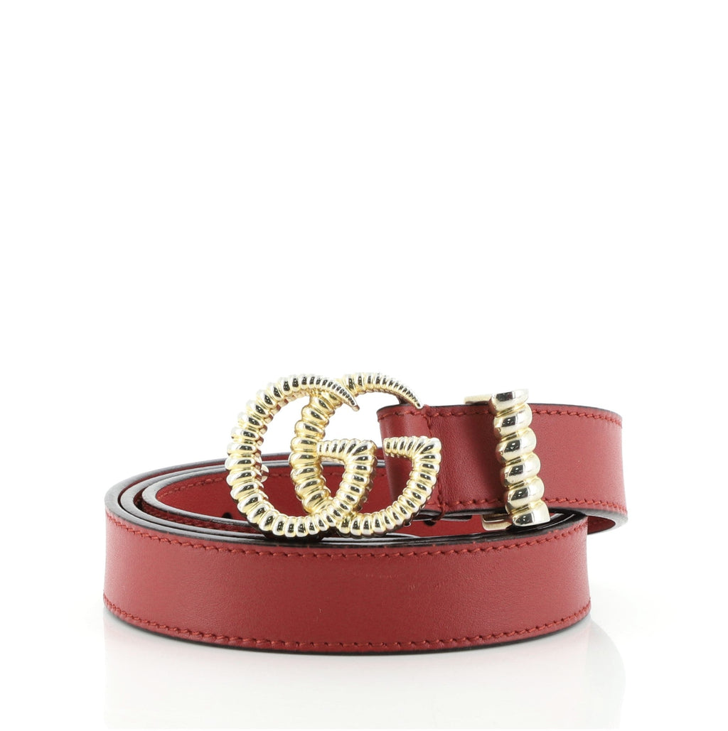 GG Torchon Belt Leather Thin 80