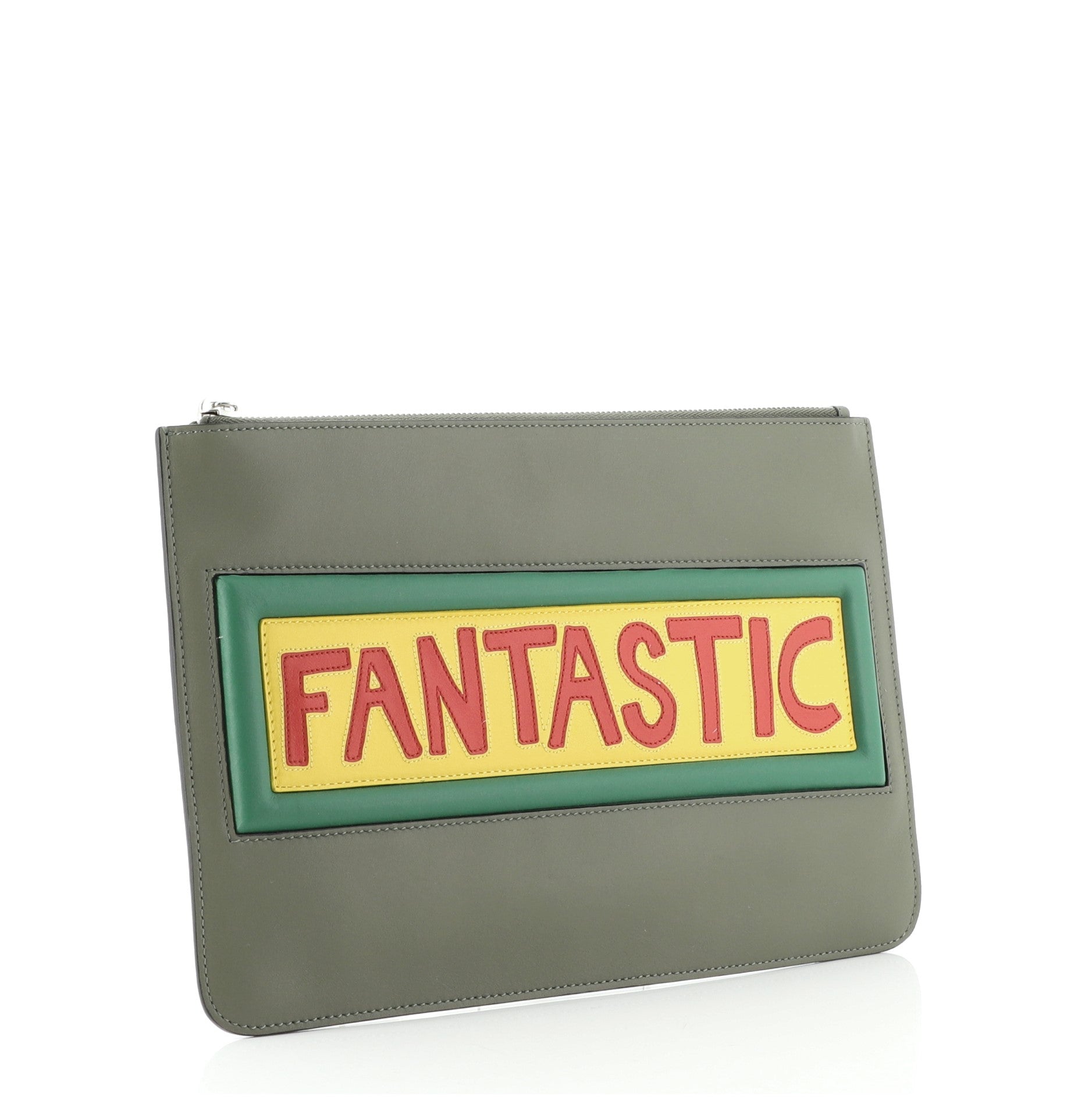 Vocabulary Clutch Patchwork Leather Medium