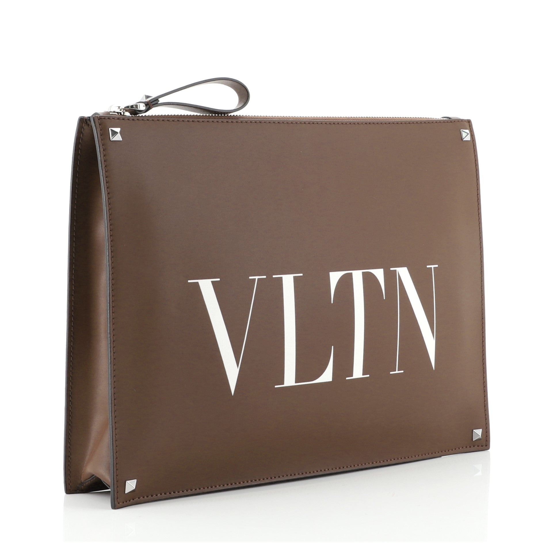 VLTN Zip Clutch Printed Leather