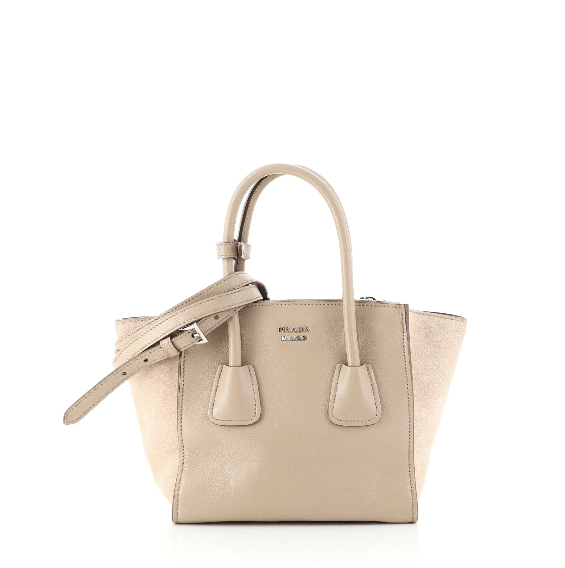 Twin Pocket Tote Glace Calf and Suede Mini