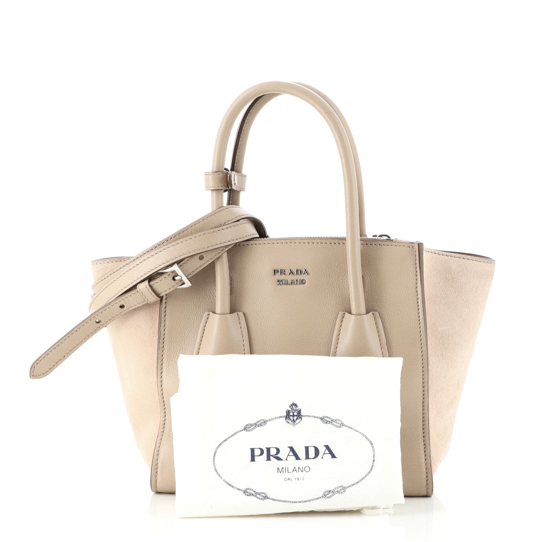 Twin Pocket Tote Glace Calf and Suede Mini