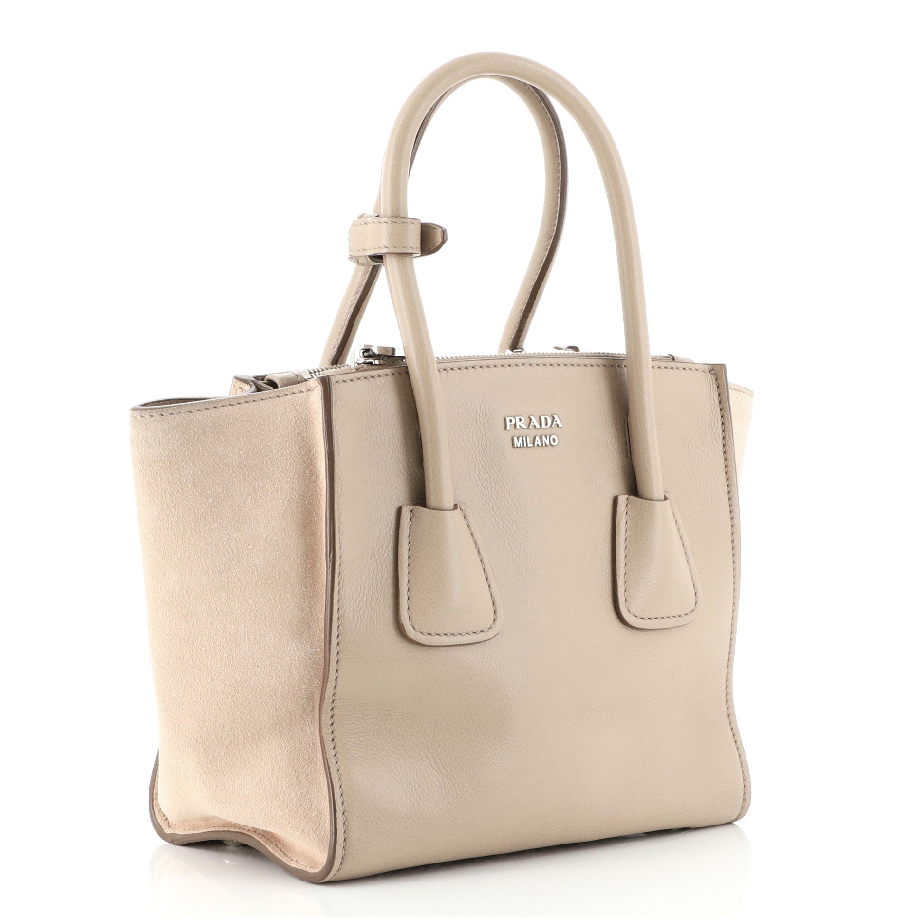 Twin Pocket Tote Glace Calf and Suede Mini