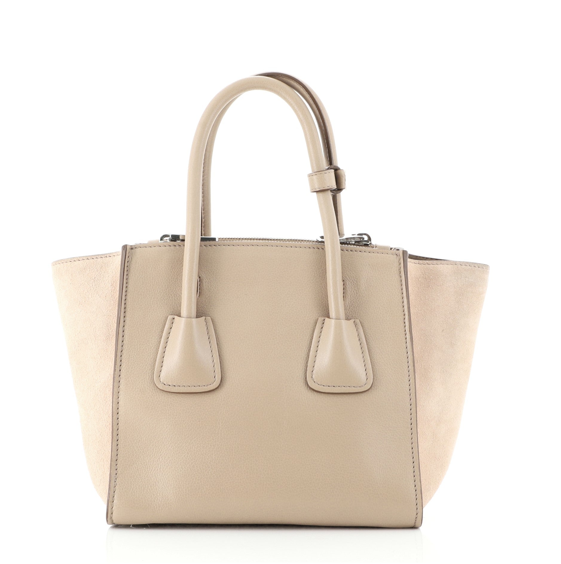 Twin Pocket Tote Glace Calf and Suede Mini