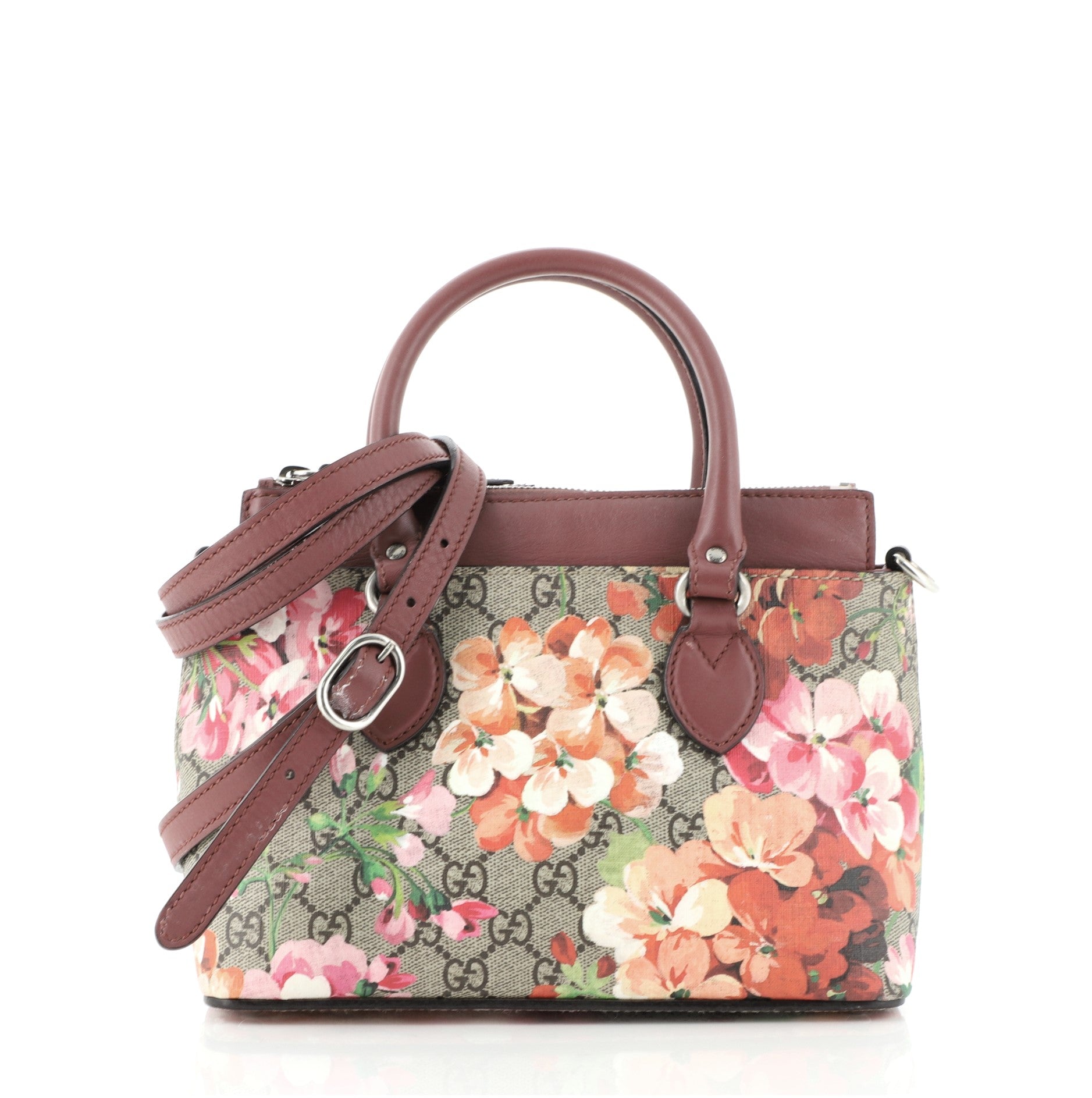 Linea A Convertible Tote Blooms Print GG Coated Canvas Mini