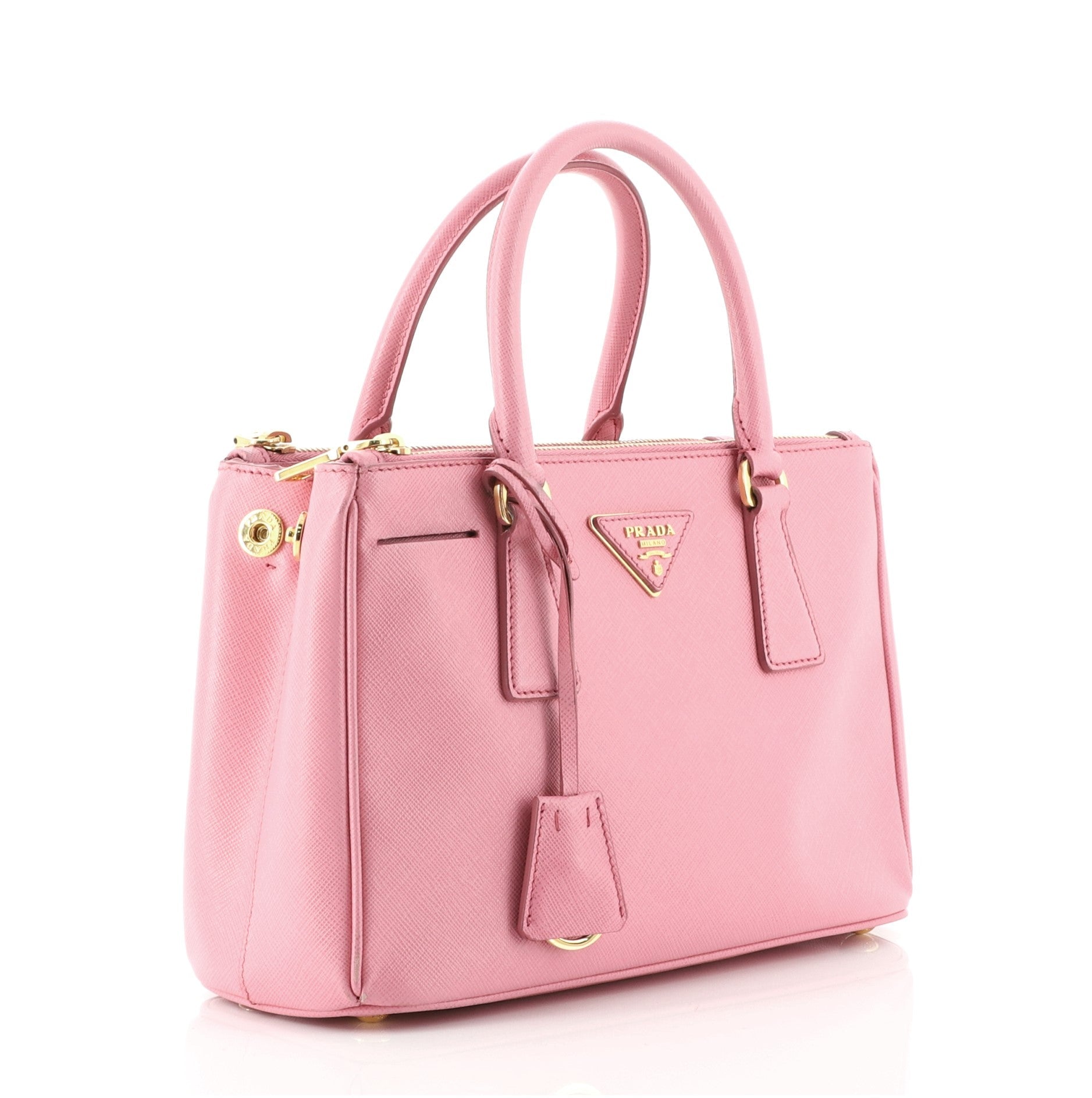 Double Zip Lux Tote Saffiano Leather Mini