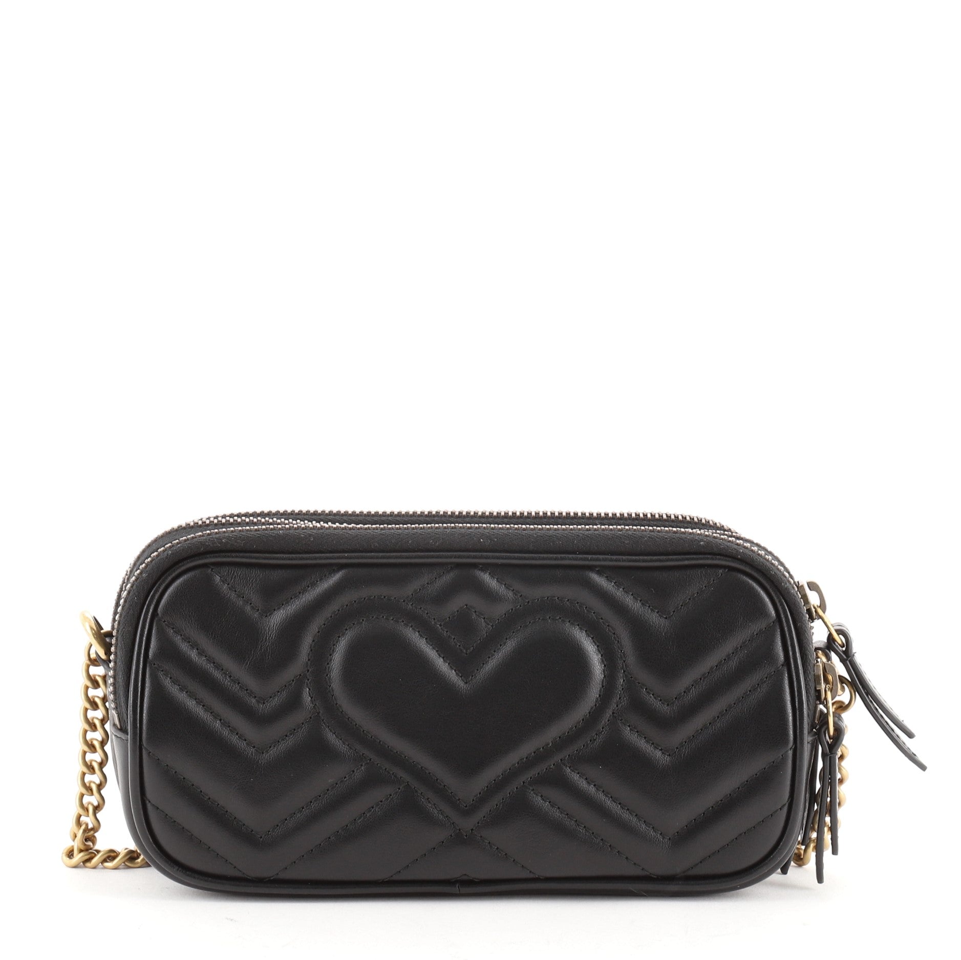GG Marmont Triple Zip Chain Bag Matelasse Leather Mini