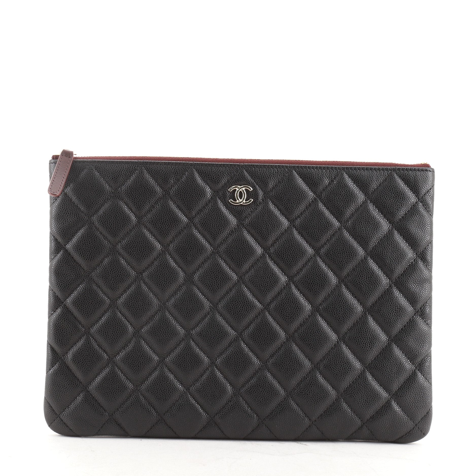 O Case Clutch Quilted Caviar Medium
