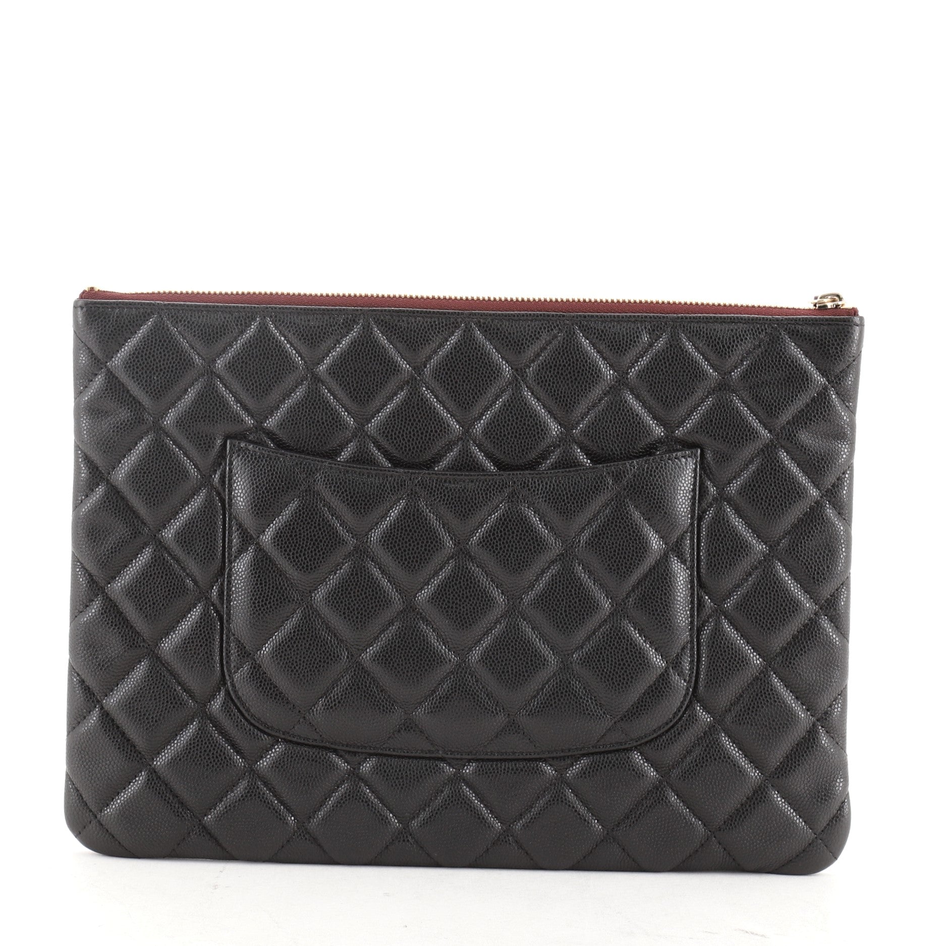 O Case Clutch Quilted Caviar Medium