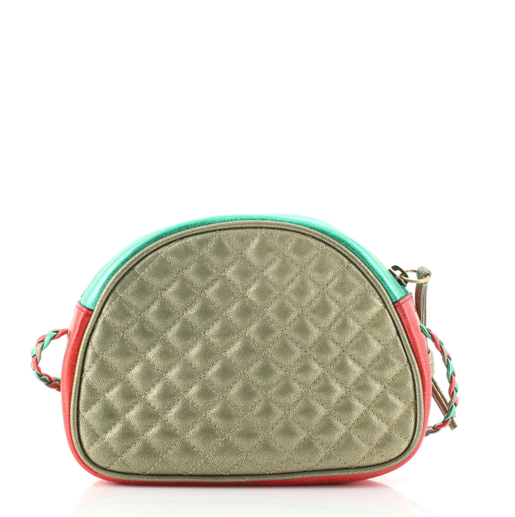 Trapuntata Camera Shoulder Bag Quilted Laminated Leather Mini