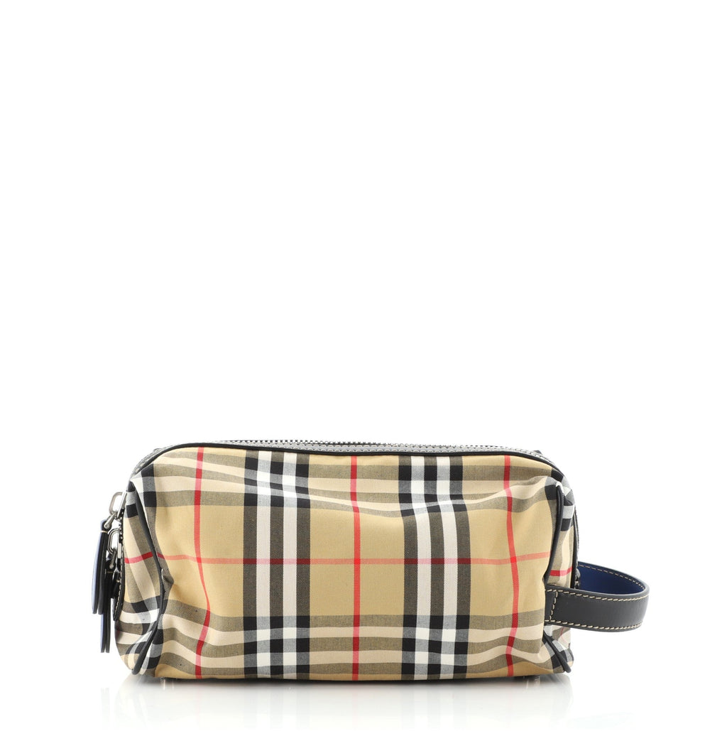 Cosmetic Pouch Vintage Check Canvas