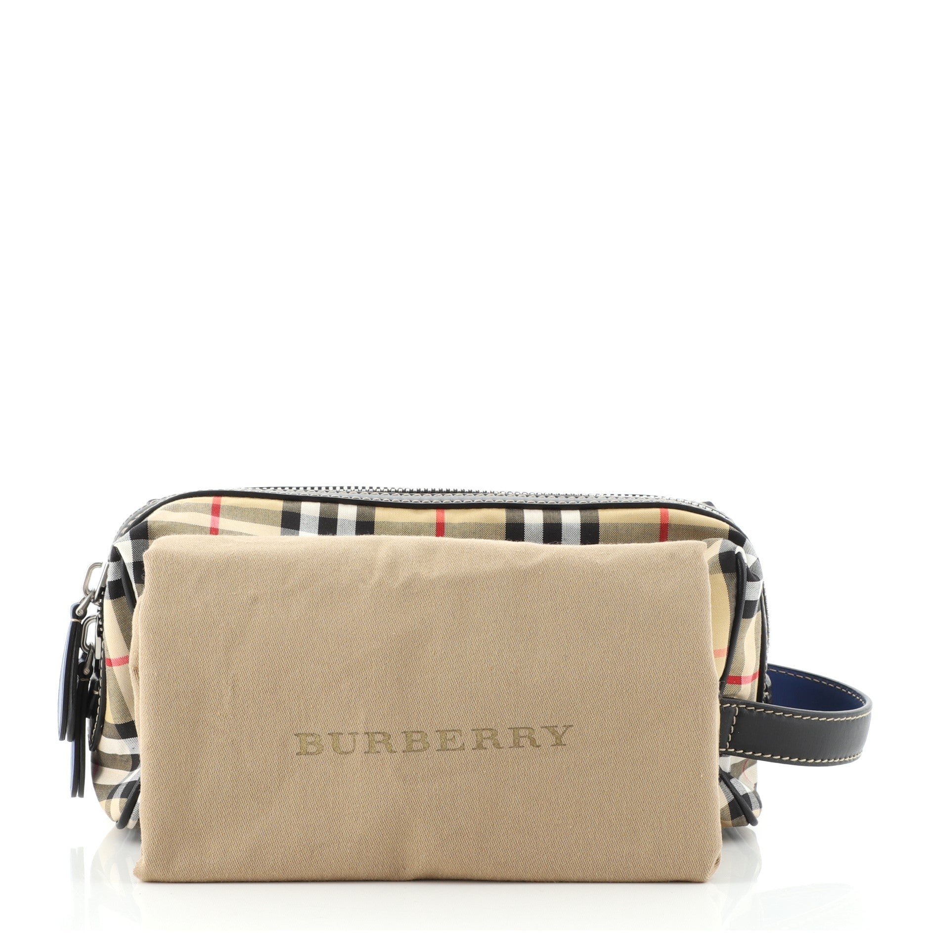 Cosmetic Pouch Vintage Check Canvas