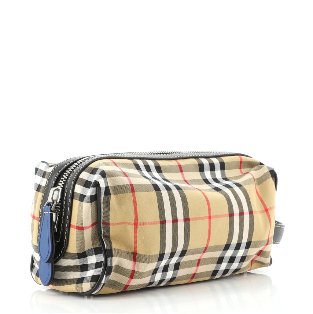 Cosmetic Pouch Vintage Check Canvas