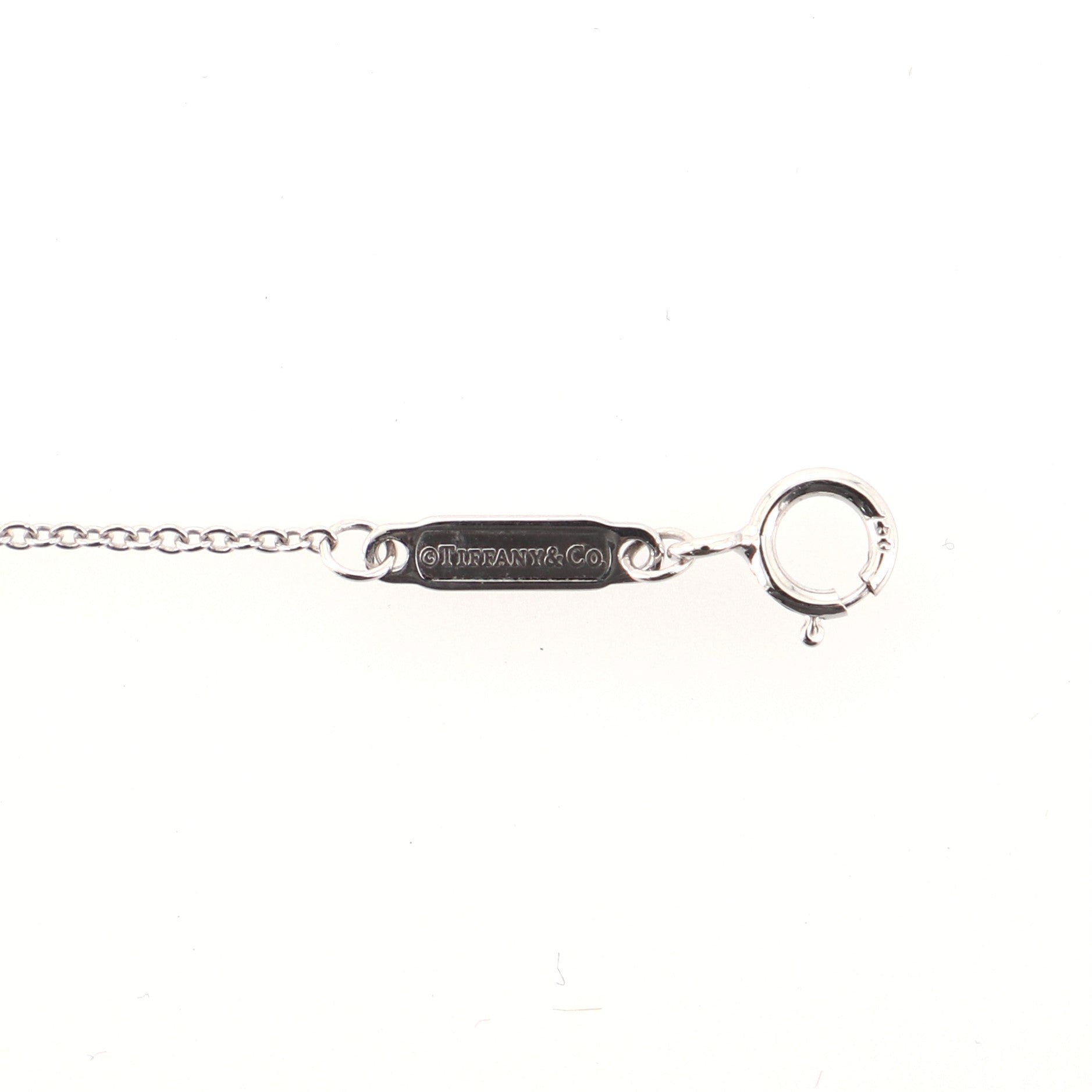 T Smile Pendant Necklace 18K White Gold with Diamonds Mini
