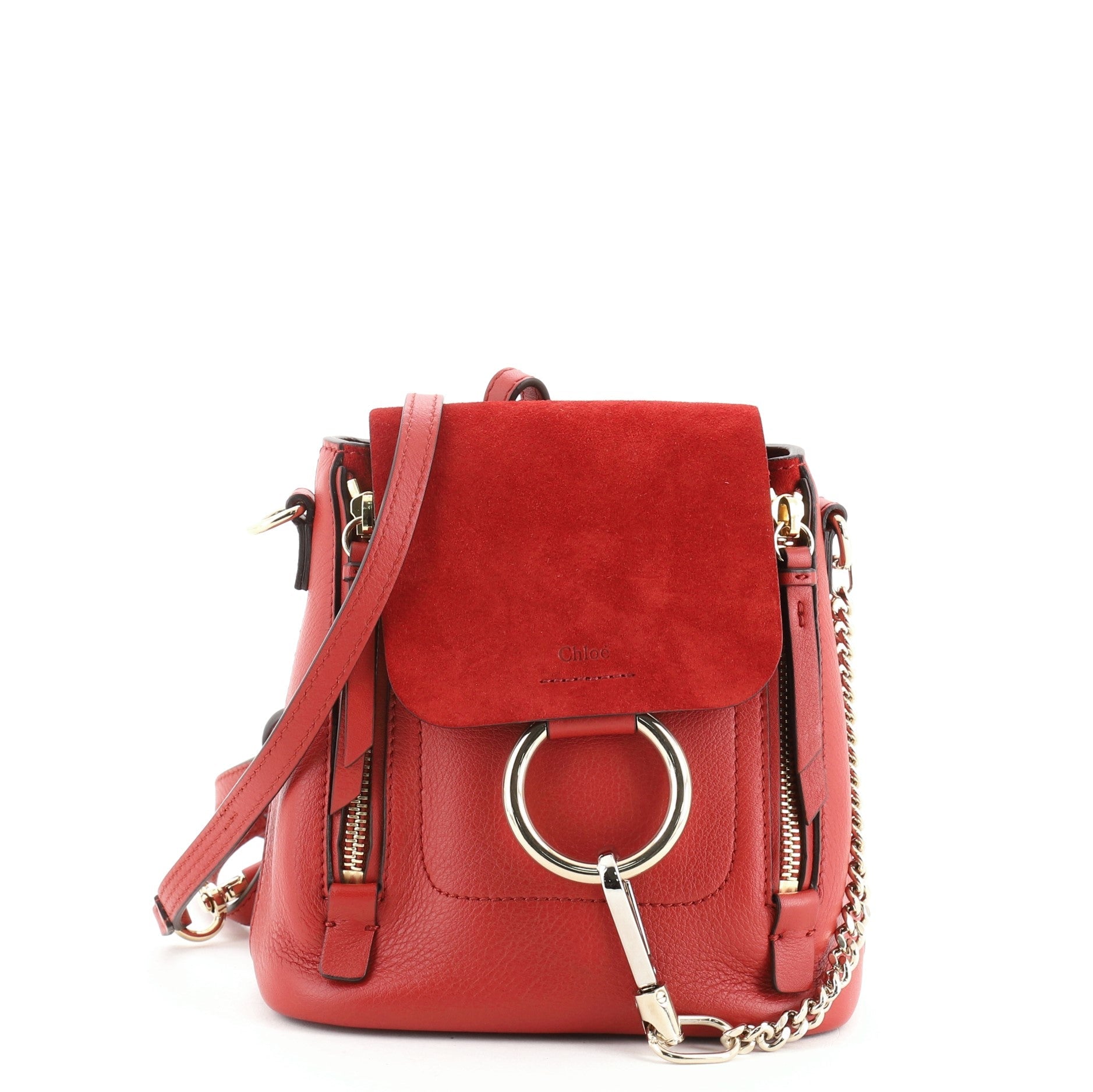 Faye Backpack Leather and Suede Mini