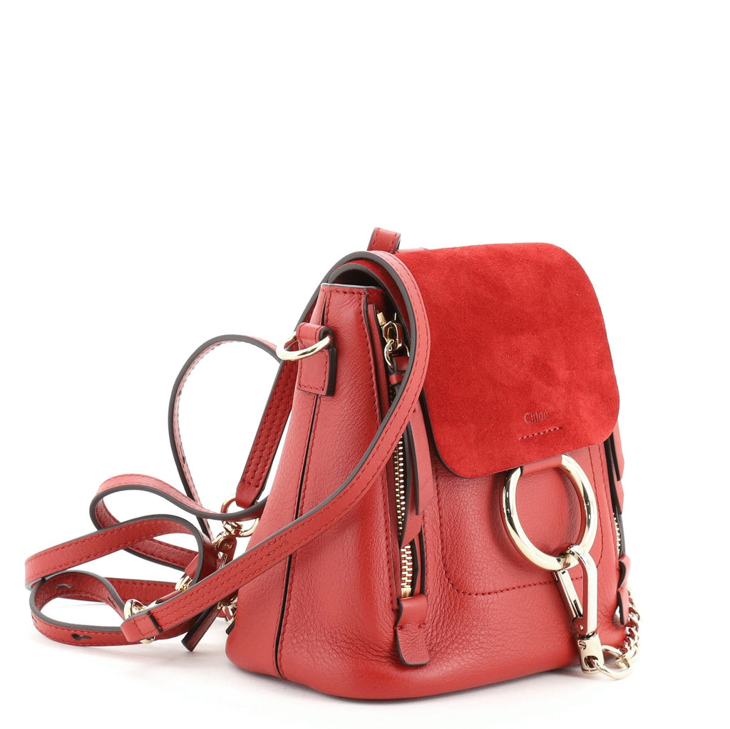 Faye Backpack Leather and Suede Mini