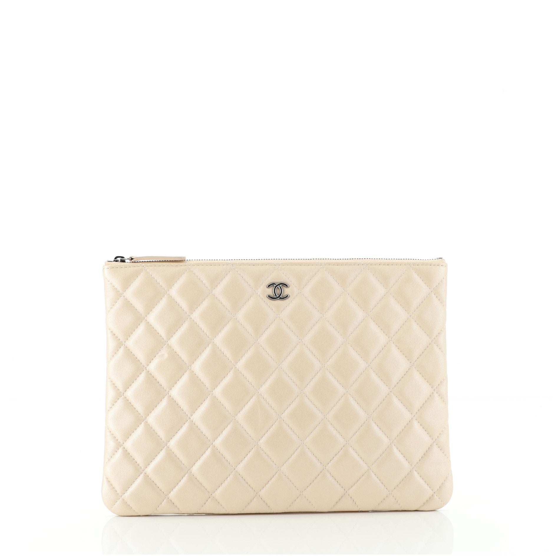 O Case Clutch Quilted Iridescent Lambskin Medium