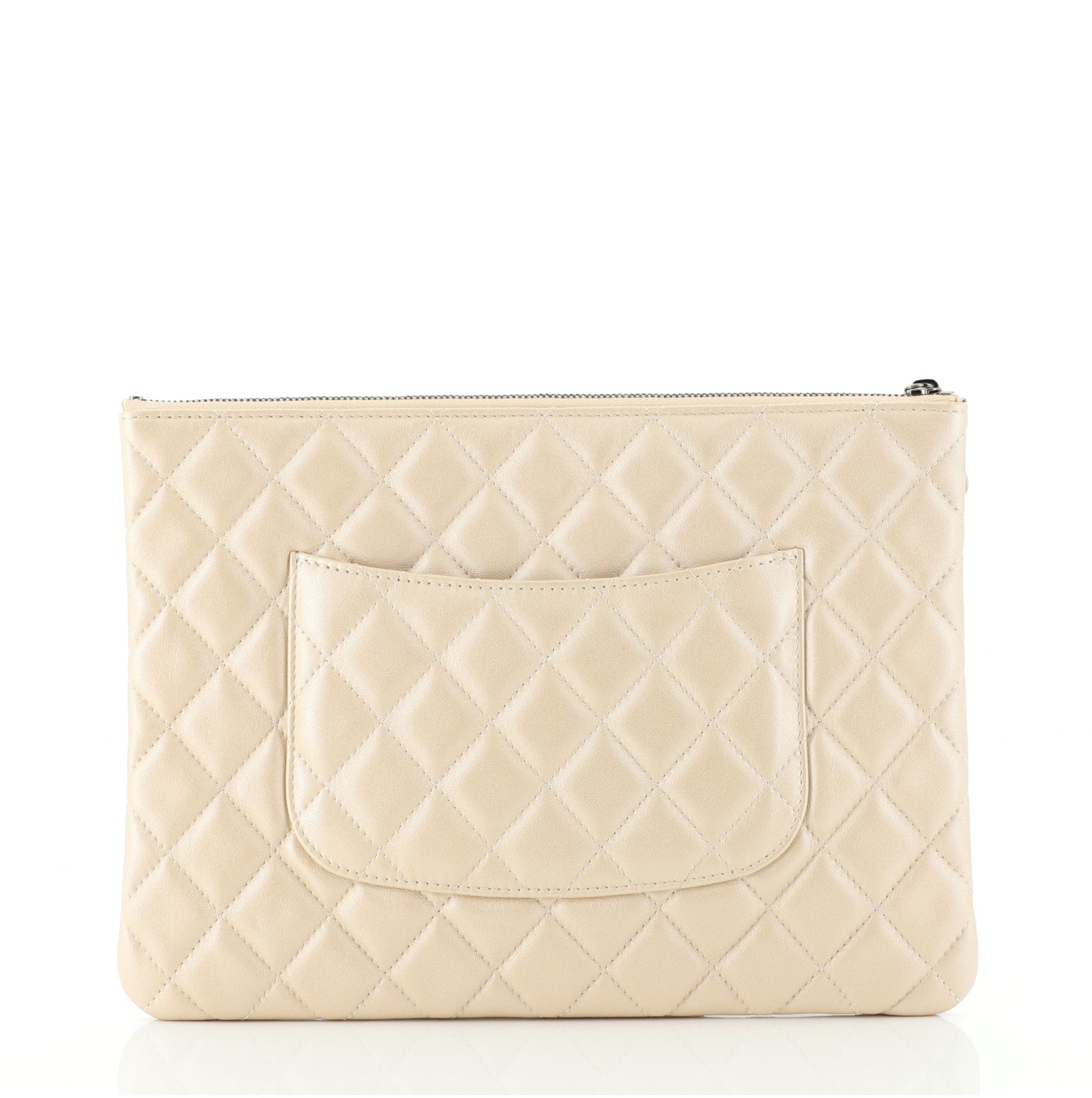 O Case Clutch Quilted Iridescent Lambskin Medium
