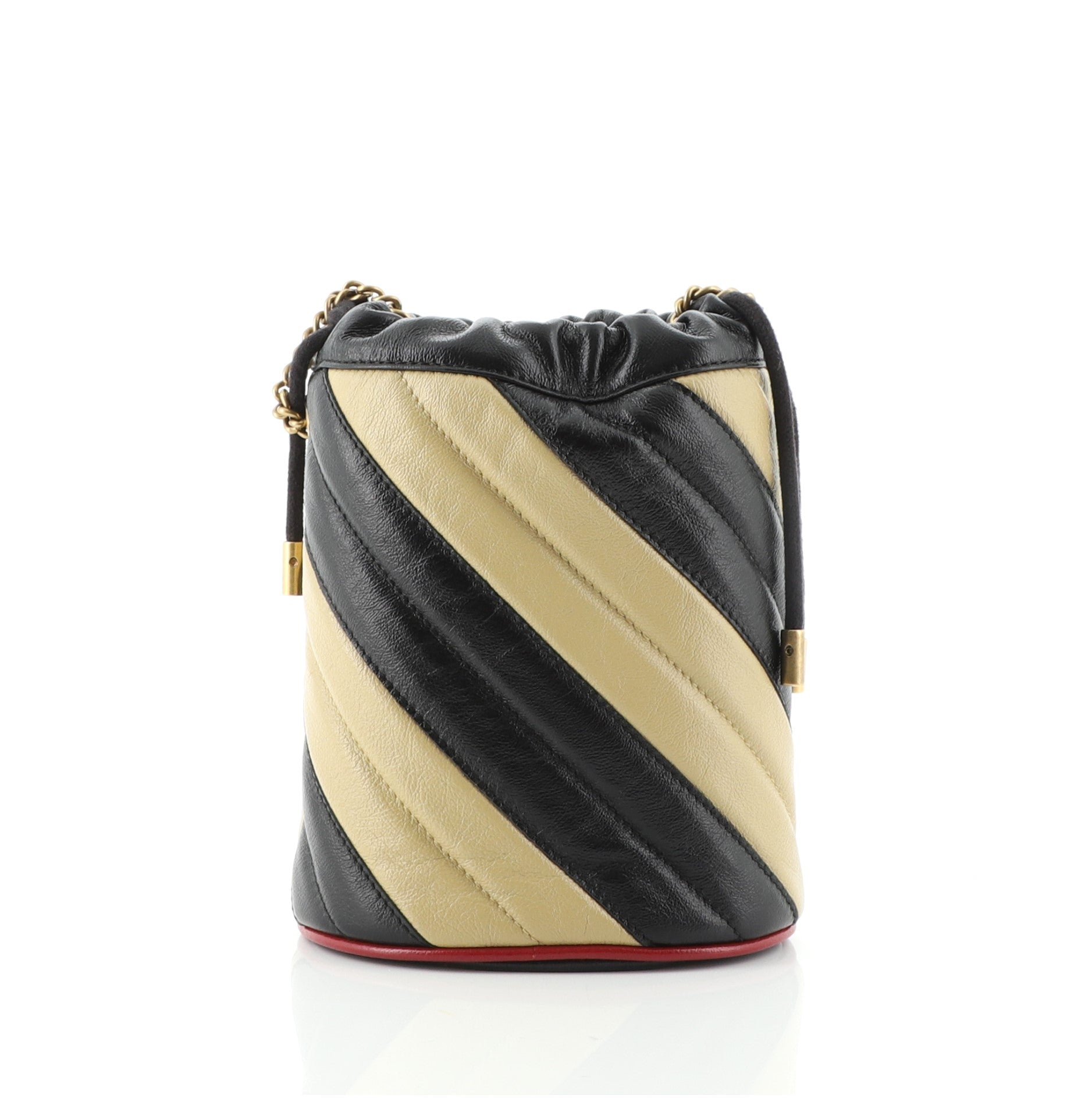 GG Marmont Bucket Bag Diagonal Quilted Leather Mini