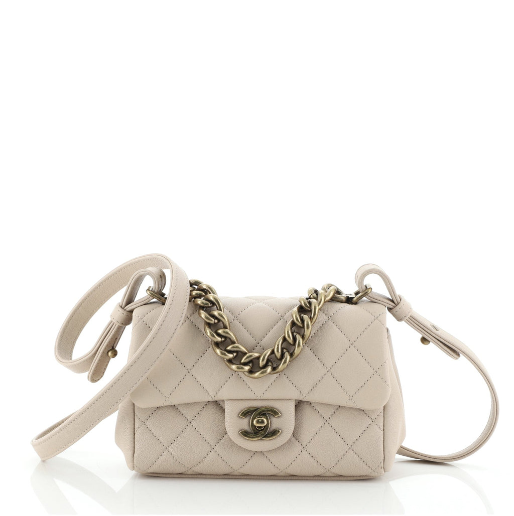 Trapezio Flap Bag Quilted Sheepskin Mini
