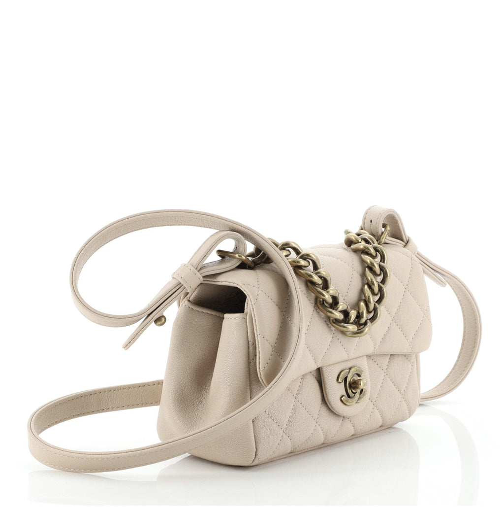 Trapezio Flap Bag Quilted Sheepskin Mini