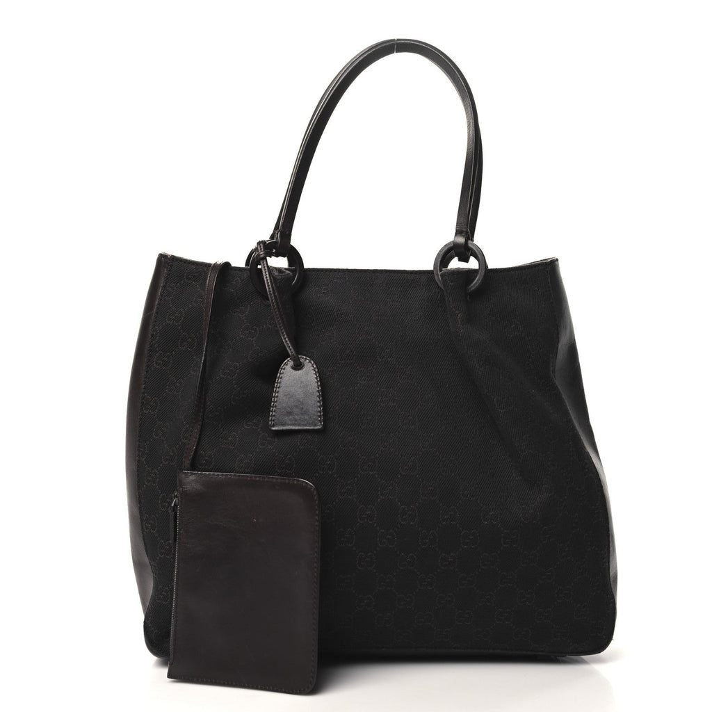 Denim Monogram Calfskin Tote Dark Brown