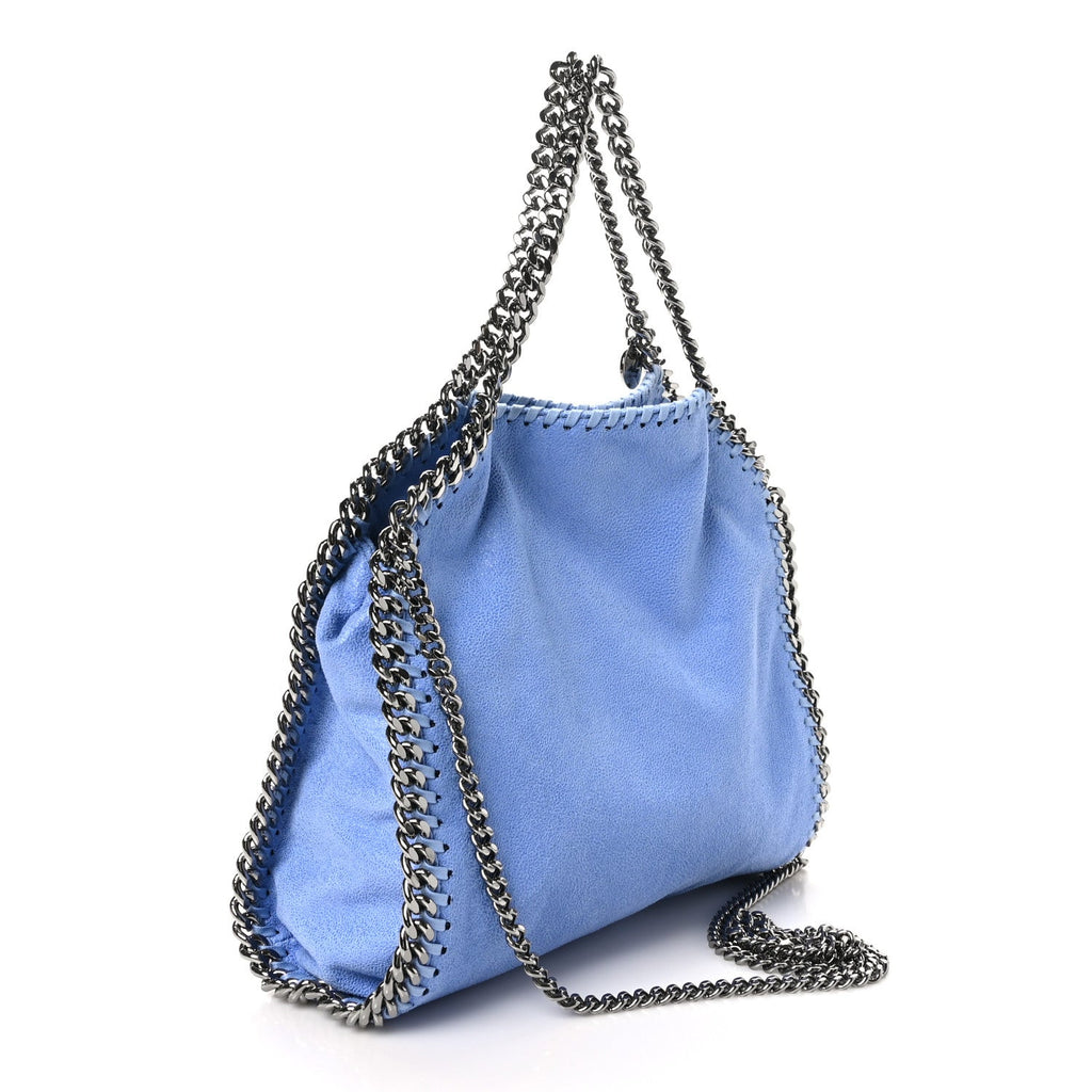 Shaggy Deer Mini Falabella Fold Over Tote Cerulean