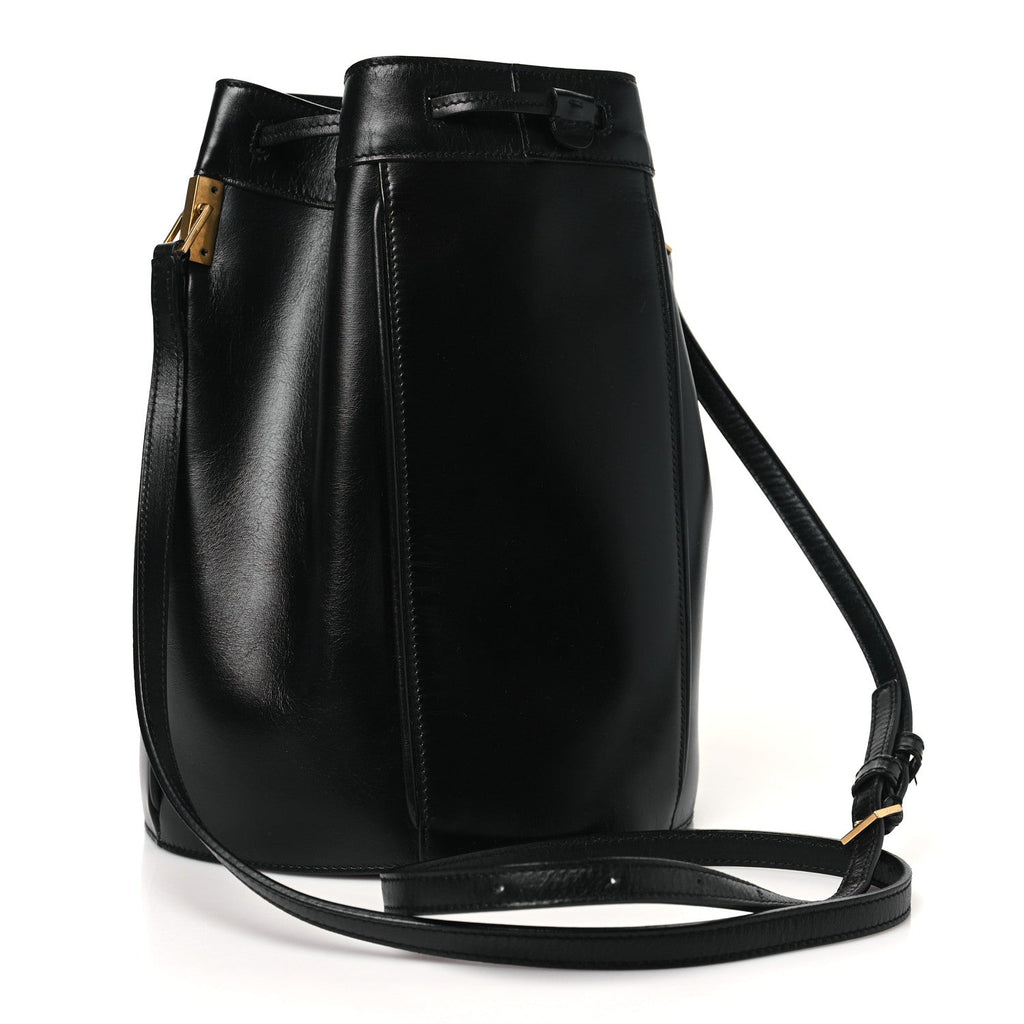 Smooth Calfskin Medium Talitha Bucket Bag Black