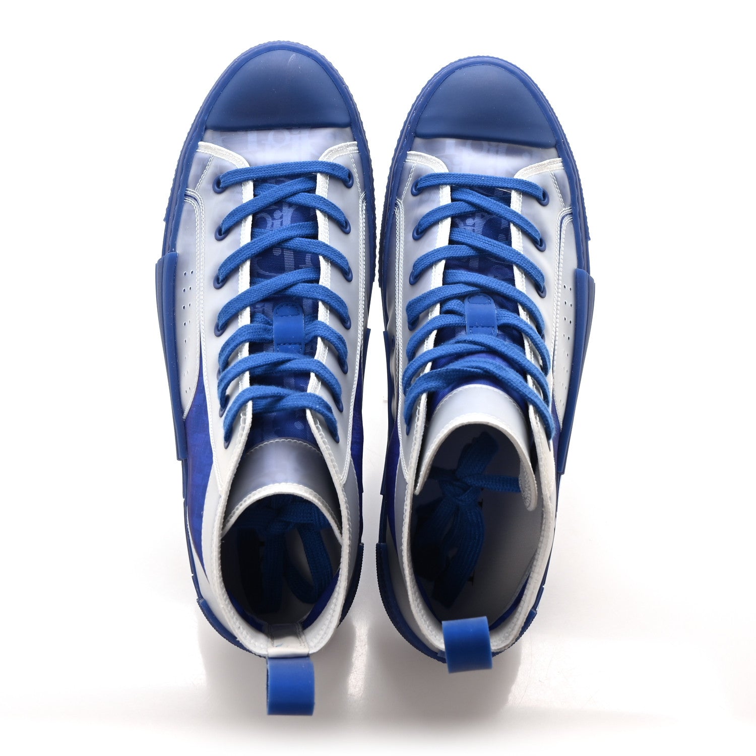 Technical Canvas Oblique Mens B23 High Top Sneakers 44 Blue
