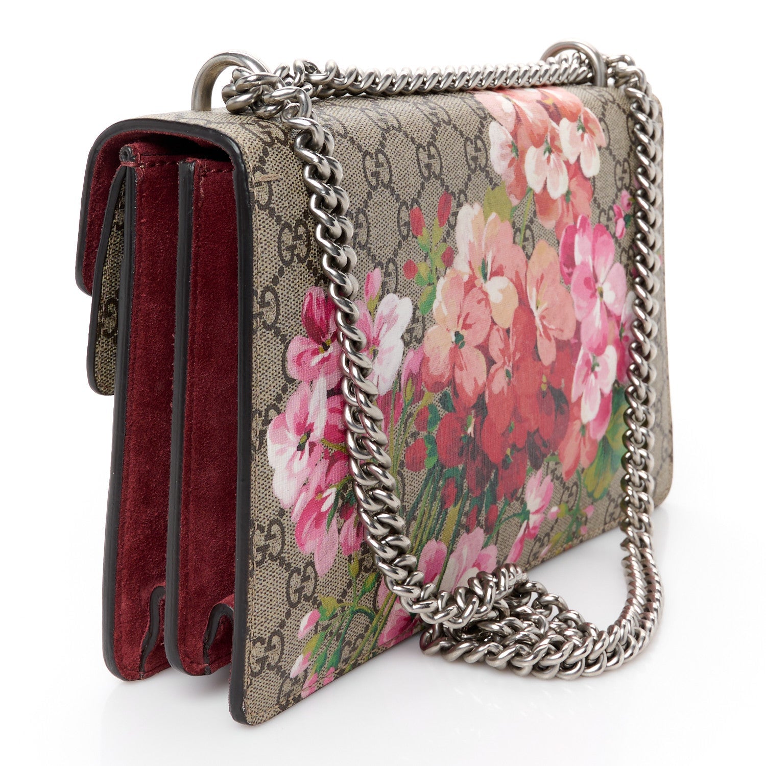 GG Supreme Monogram Blooms Small Dionysus Shoulder Bag Beige Multicolor Dry Rose