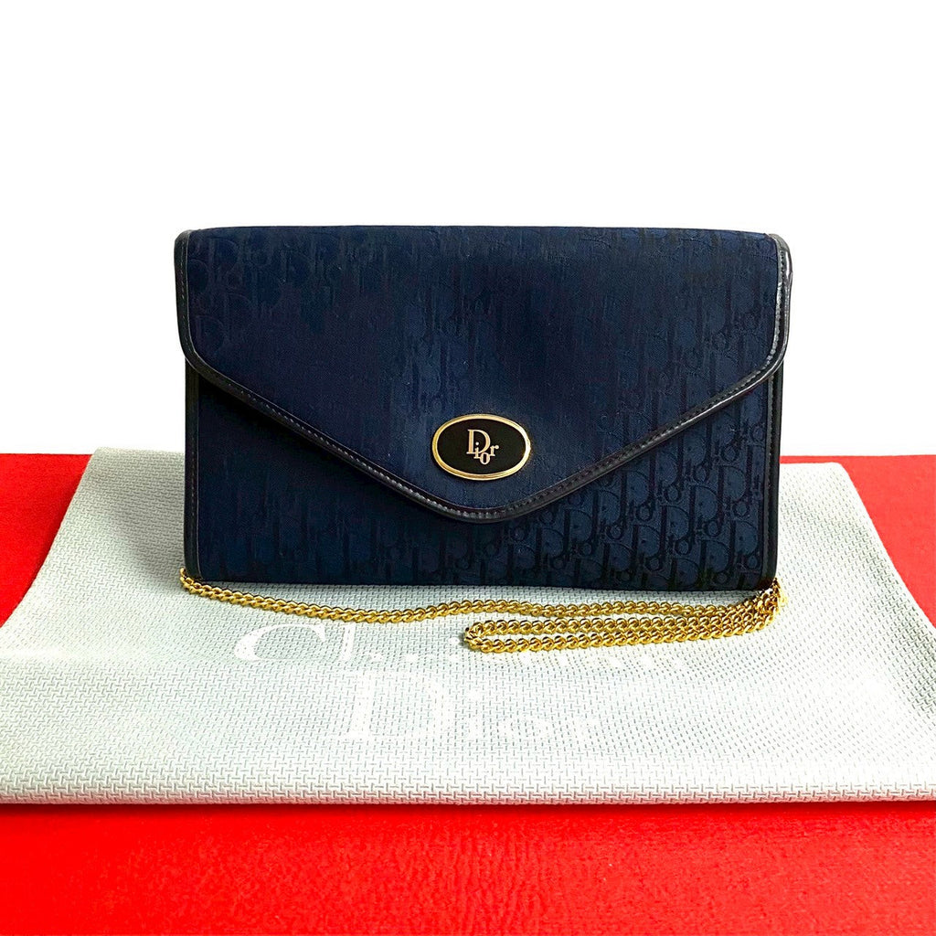 Christian Dior Trotter Leather Canvas Shoulder Bag
