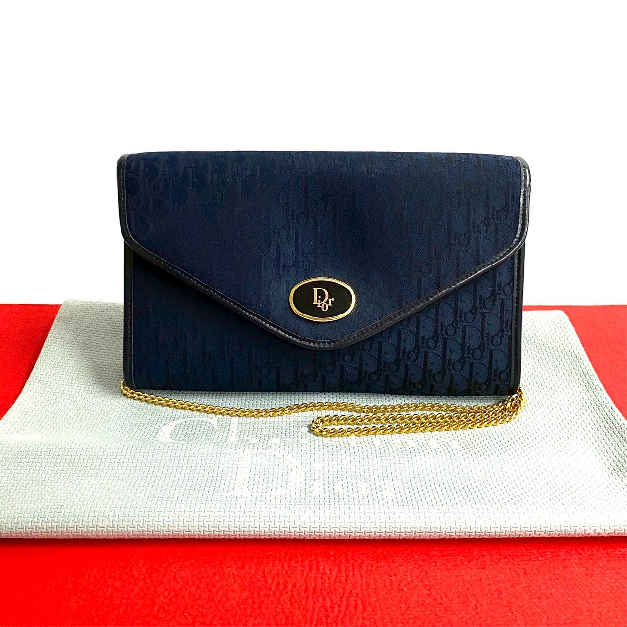 Christian Dior Trotter Leather Canvas Shoulder Bag