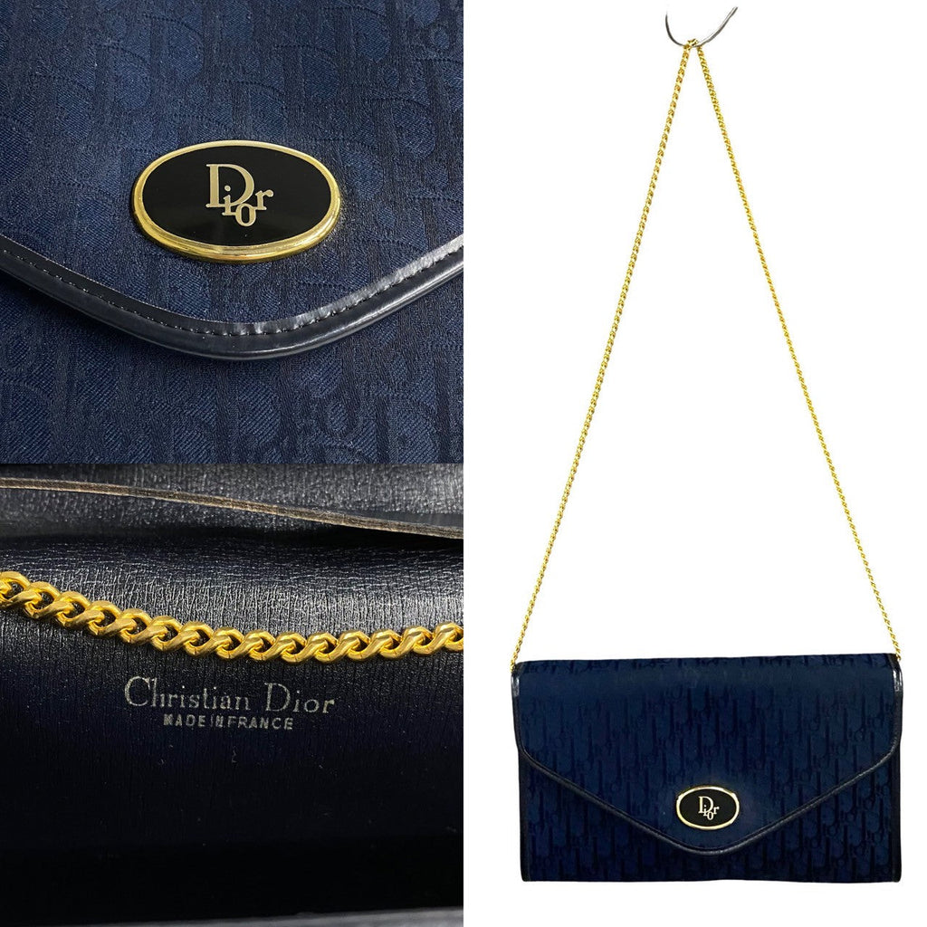 Christian Dior Trotter Leather Canvas Shoulder Bag